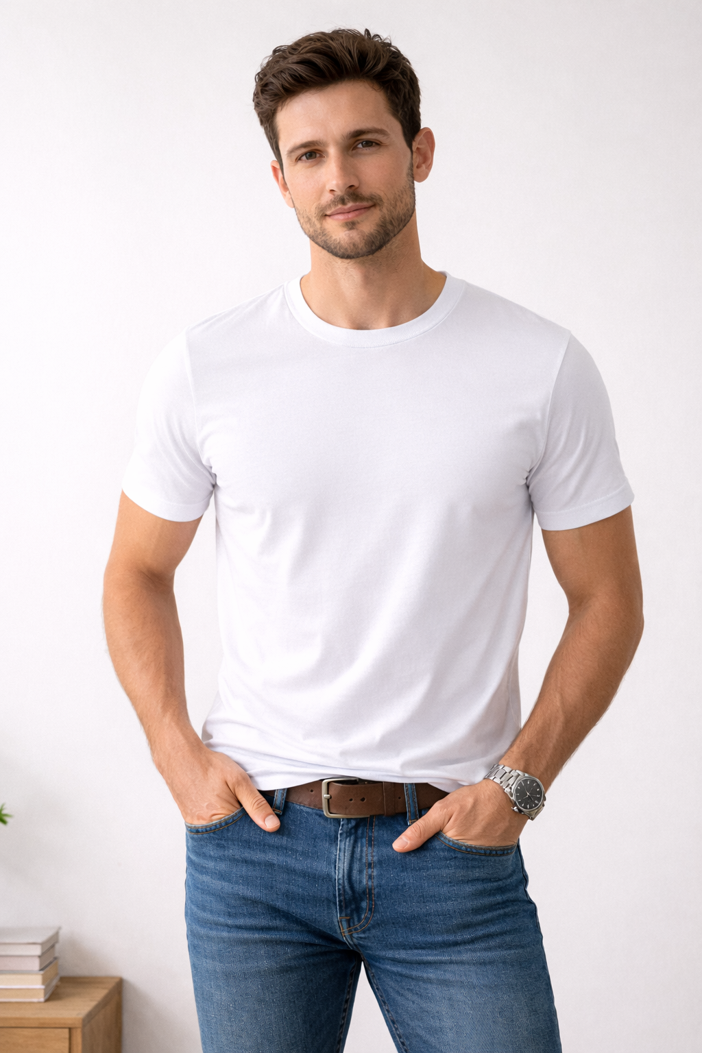 perfect fitting men's solid t shirt example