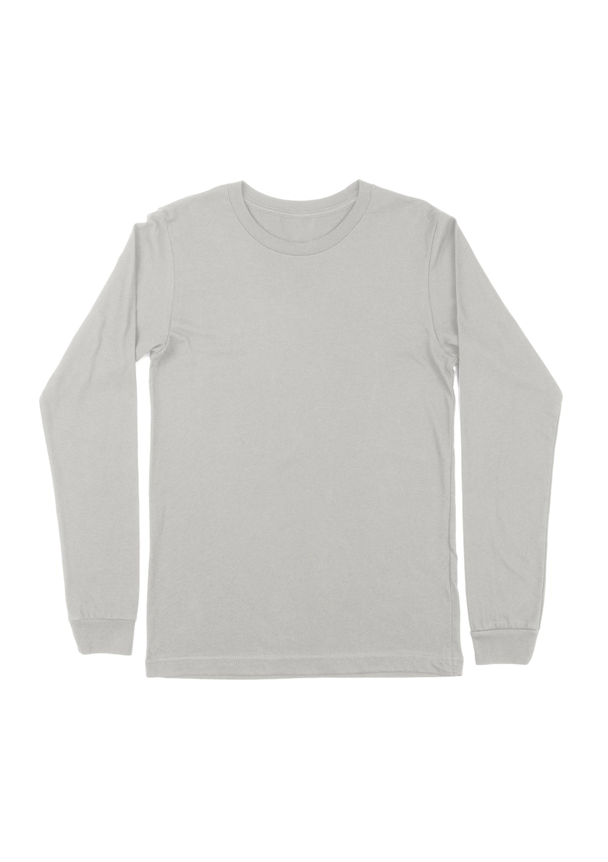 Men’s Long Sleeve Crew Neck T-Shirt – Silver