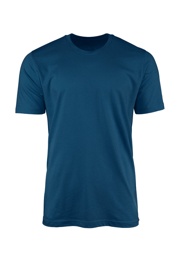 Front 3D Image of a short sleeve crew neck deep teal blue t-shirt from Perfect TShirt Co.
