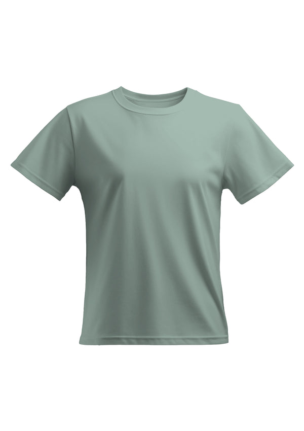 Women's Short Sleeve Crew Neck Dusty Blue Relax Fit T-Shirt