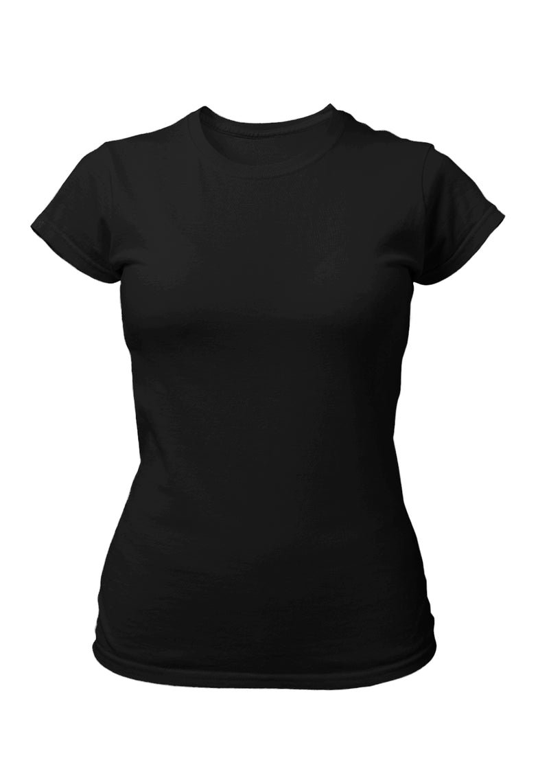 3D Image of Black Shirt Sleeve Crew Neck T-Shirt  | Perfect TShirt Co