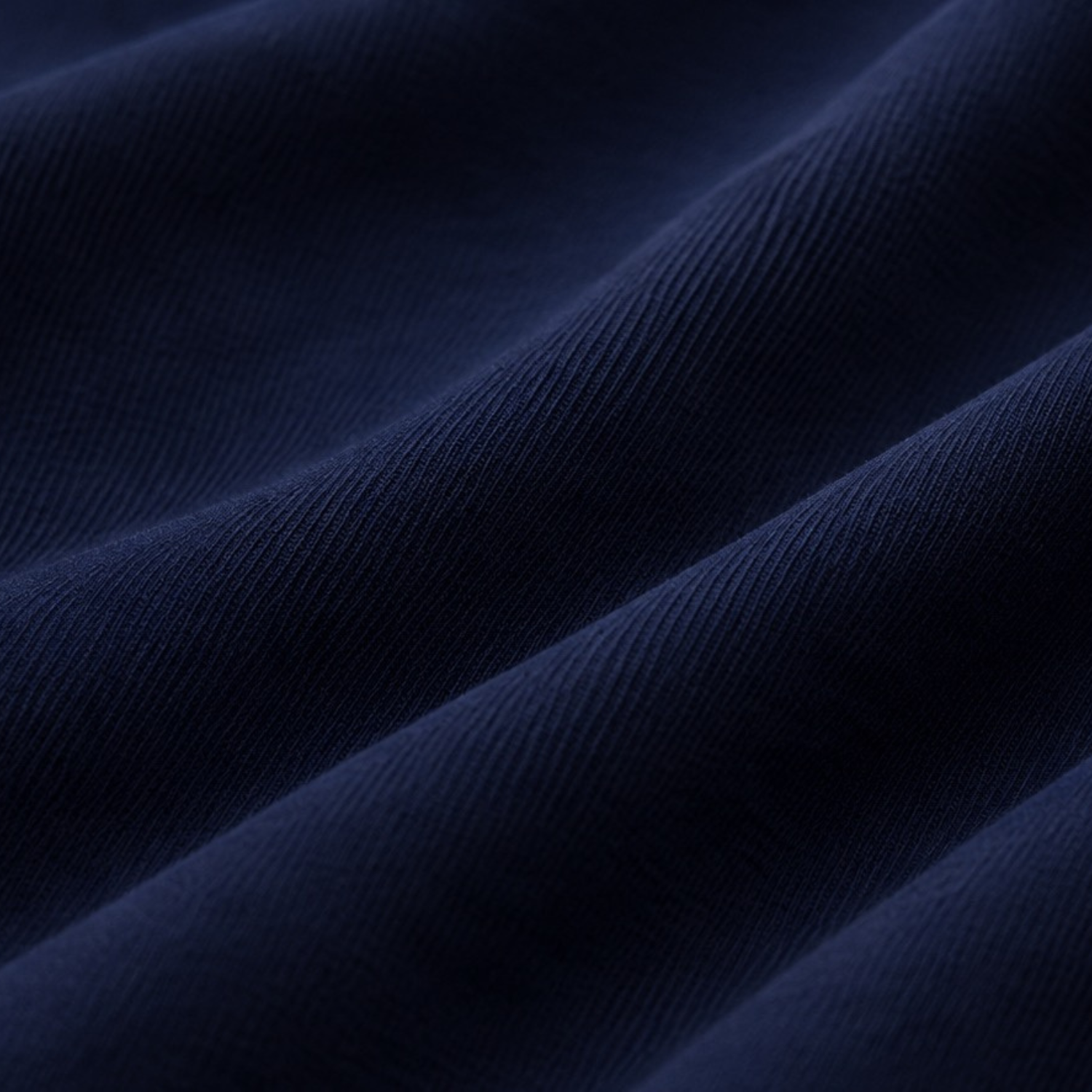 a close-up of navy blue cotton t-shirt