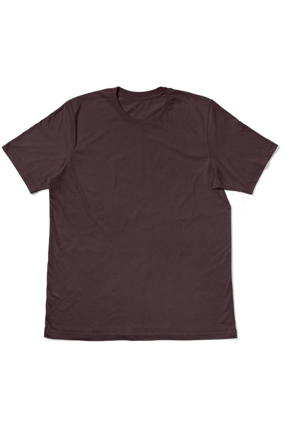 mens burgundy maroon classic fit t-shirt short sleeve crew neck airlume cotton front flat image