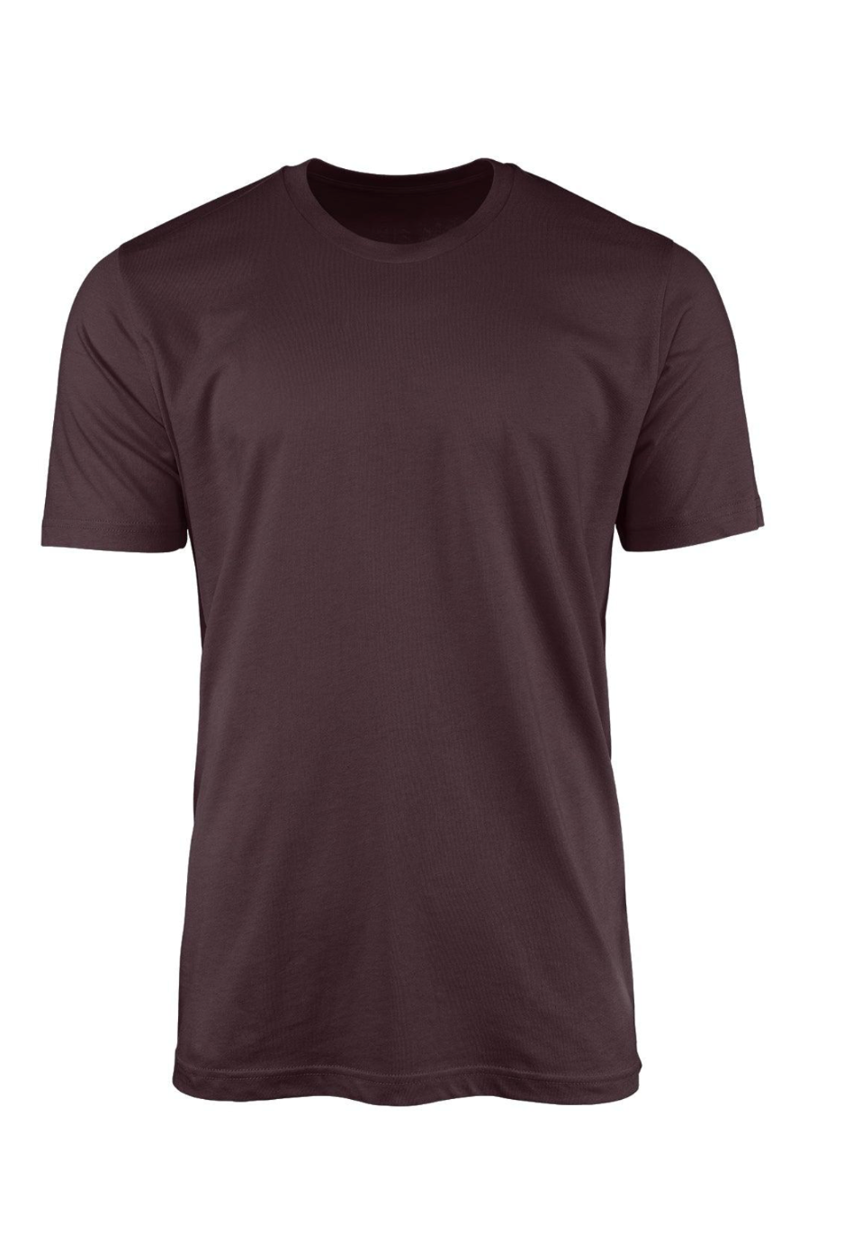 mens burgundy maroon classic fit t-shirt short sleeve crew neck airlume cotton front 3D image