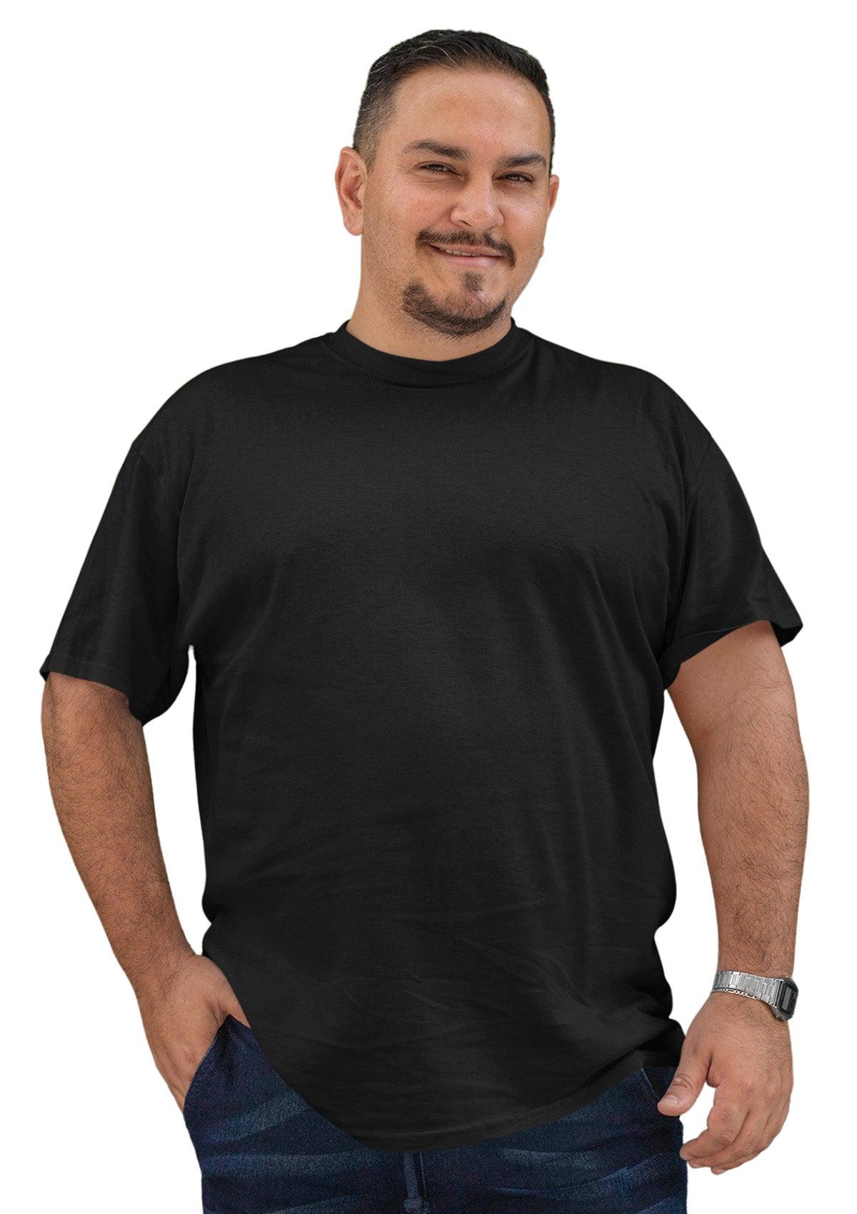 Men's Big & Tall Crew Neck Black T-Shirt 4XL / Black / cotton