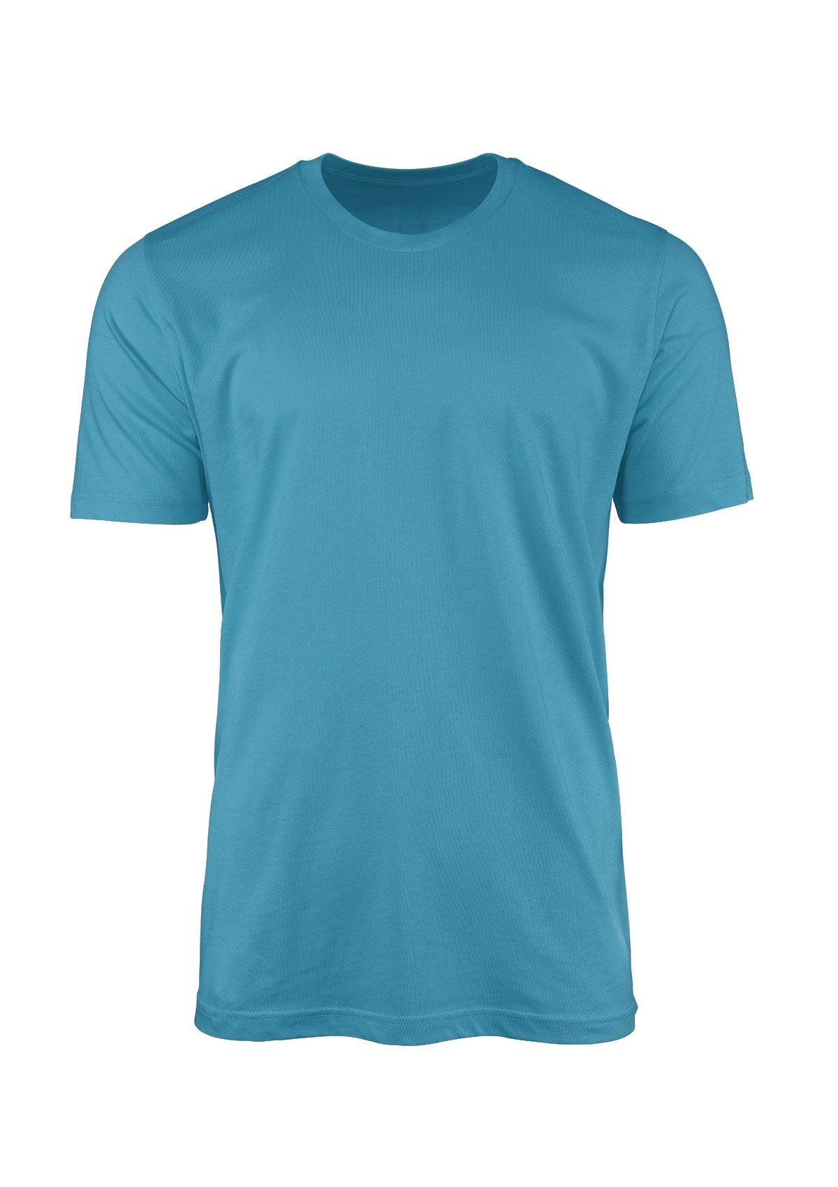 Men's Short Sleeve Crew Neck T-Shirt - Aqua Blue - Perfect TShirt Co