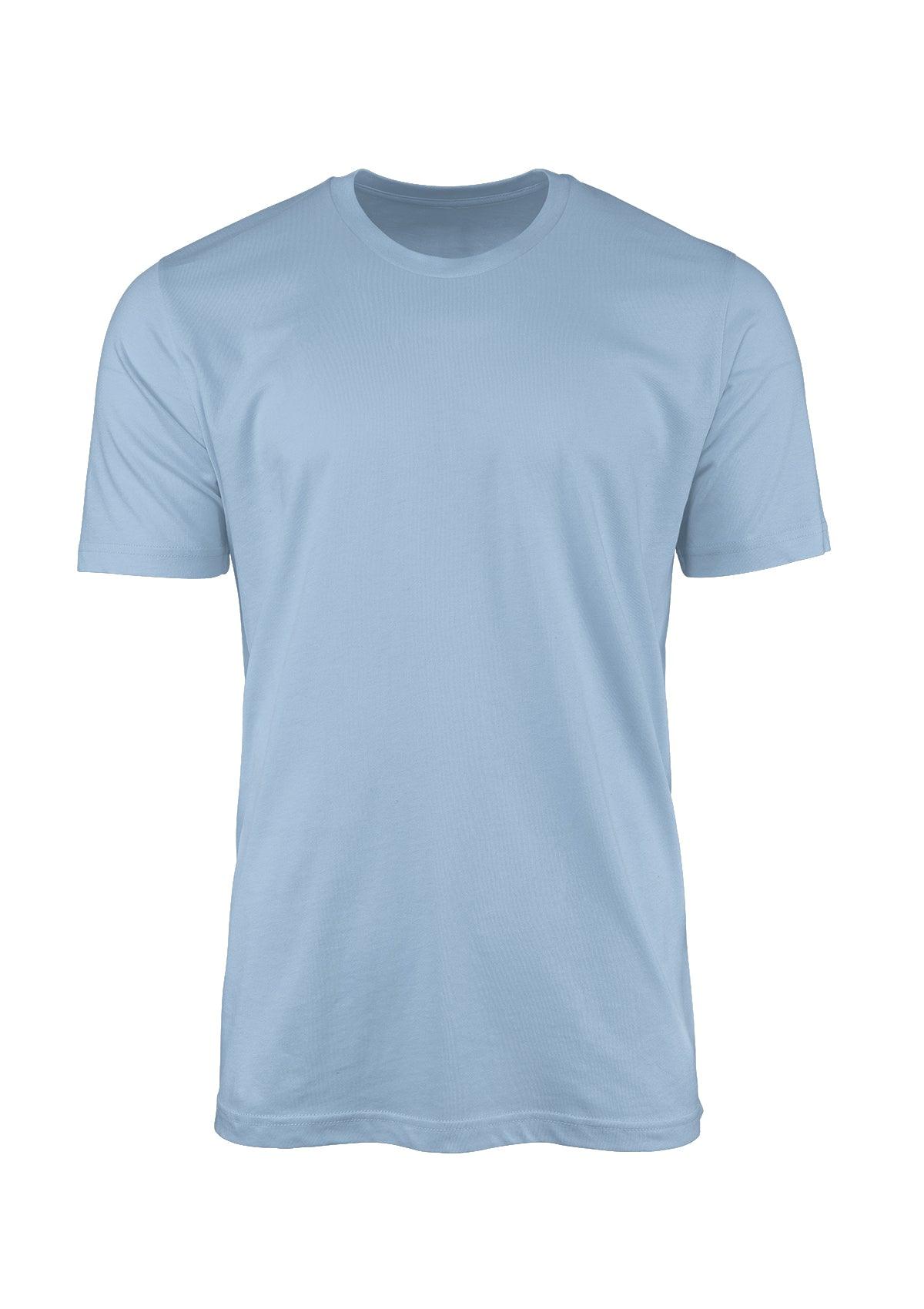 Mens T-Shirt Short Sleeve Crew Neck Baby Blue Cotton - Perfect TShirt Co