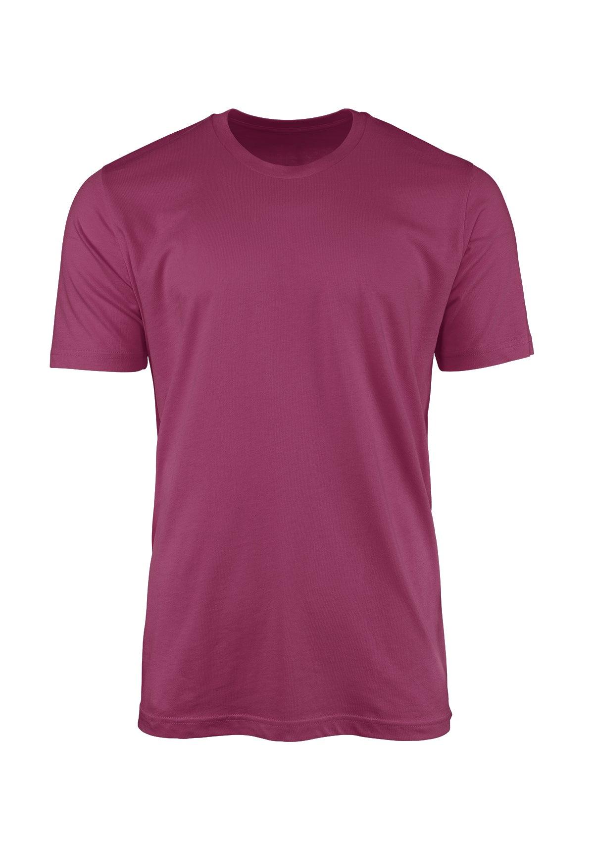 Mens T-Shirt Short Sleeve Crew Neck Berry Red Cotton - Perfect TShirt Co