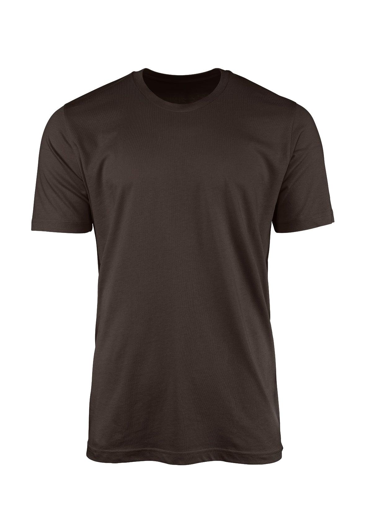 Mens T-Shirt Short Sleeve Crew Neck Brown Cotton - Perfect TShirt Co