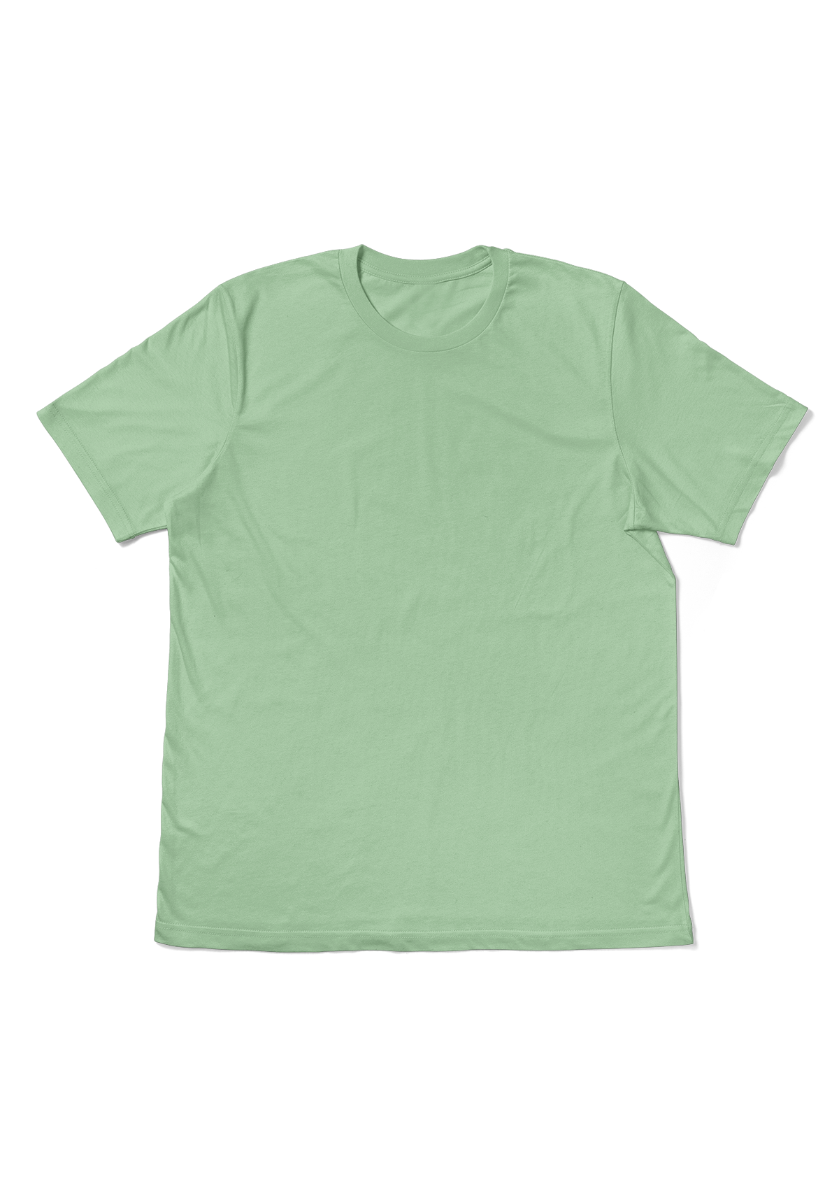 Mens T-Shirt Short Sleeve Crew Neck Mint Green Cotton