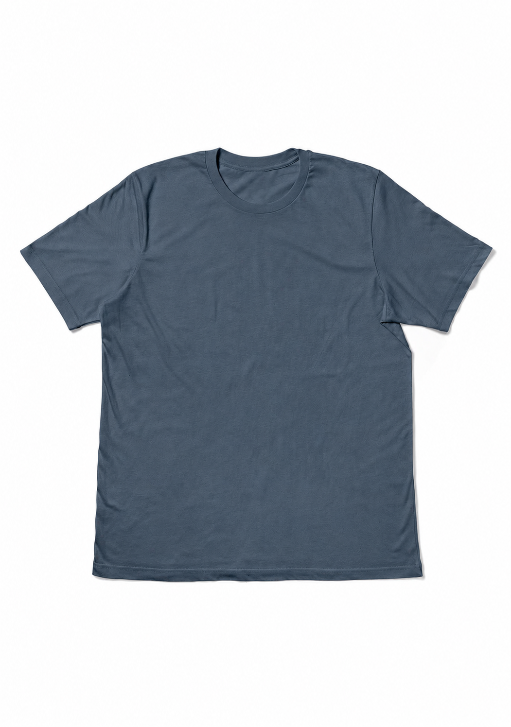 mens slate blue classic fit t-shirt short sleeve crew neck front flat view
