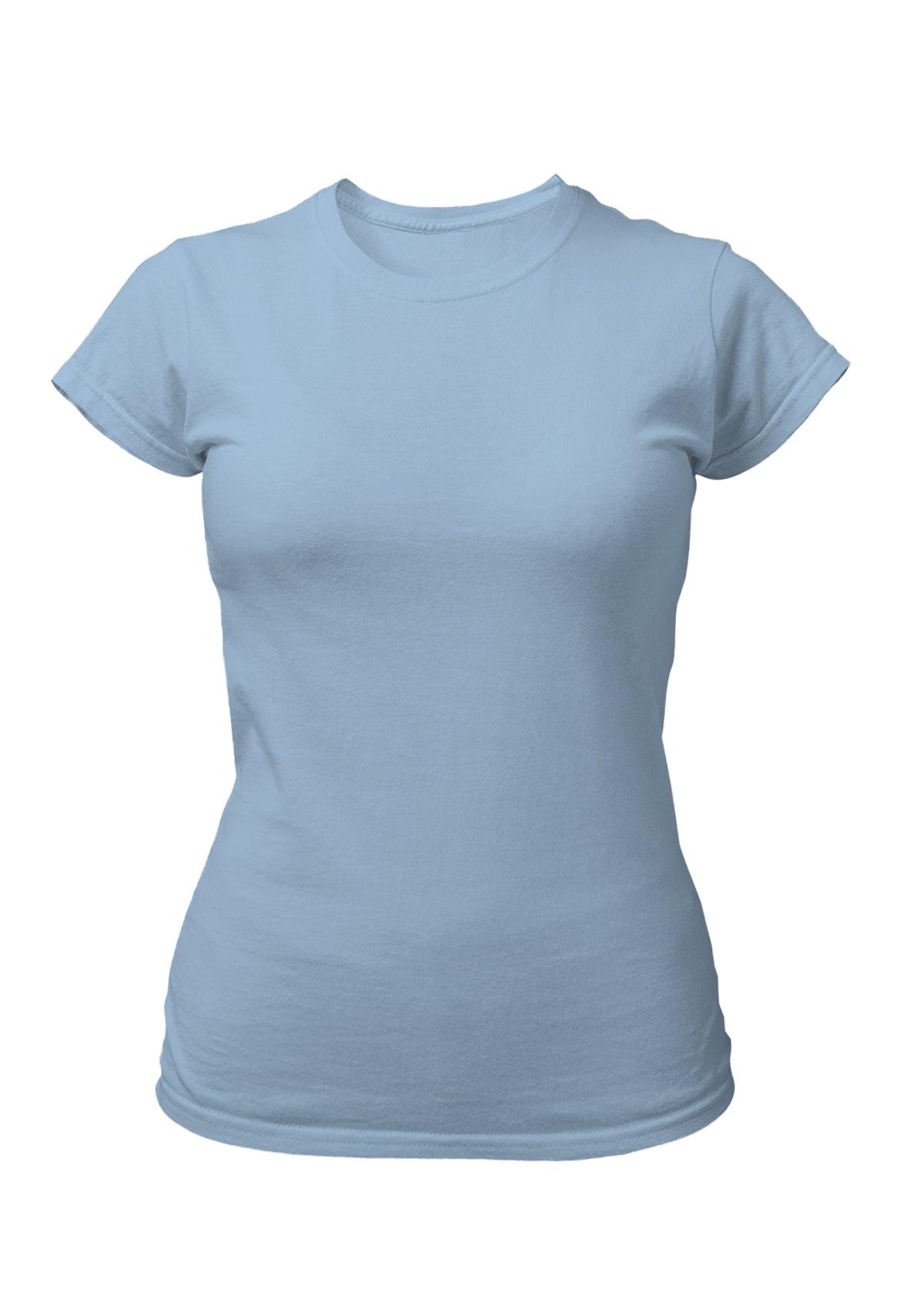 Women's blue short top sleeve T-shirt