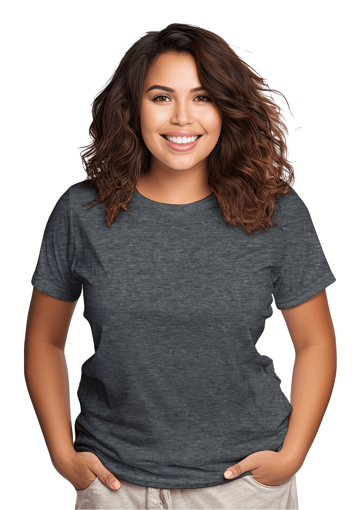 Perfect TShirt Co Women's Short Sleeve Crew Neck Heather Relax Fit T-Shirt in Deep Gray - Perfect TShirt Co