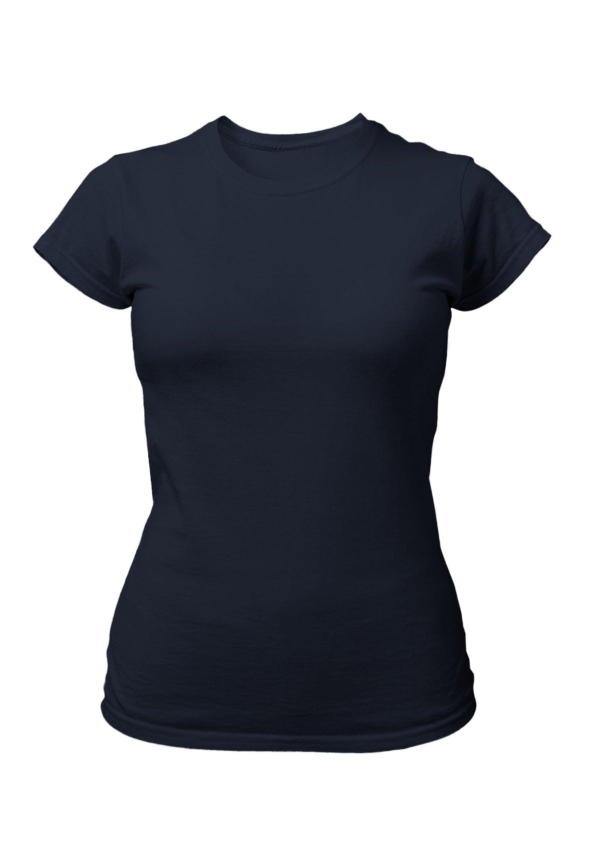Perfect TShirt Co Women's Short Sleeve Crew Neck Navy Blue Slim Fit T-Shirt - Perfect TShirt Co