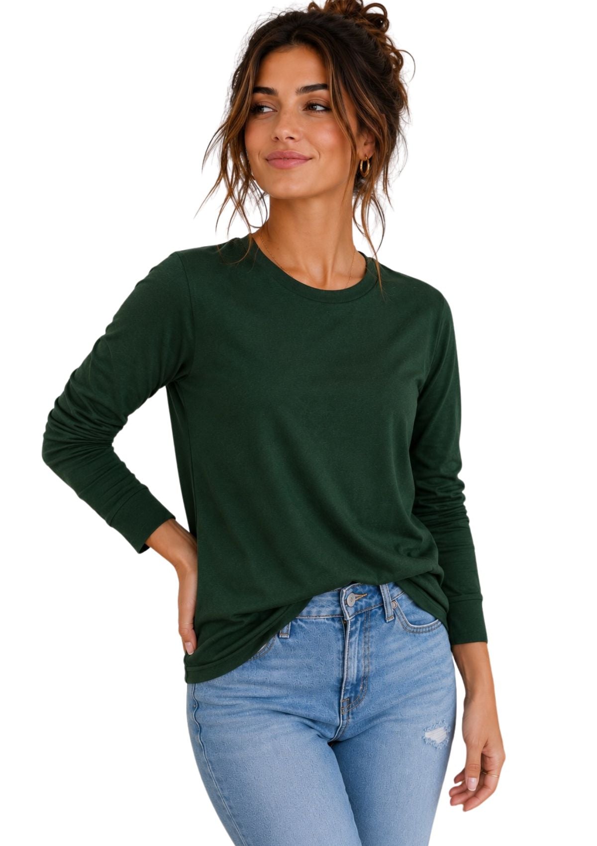 Women’s Forest Green Long Sleeve T-Shirt