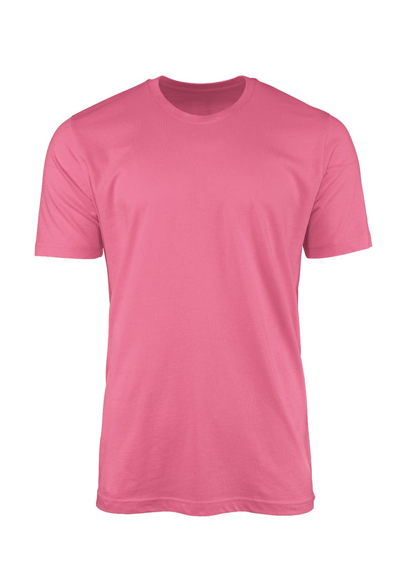 Mens T-Shirt Short Sleeve Crew Neck Prince Pink Cotton