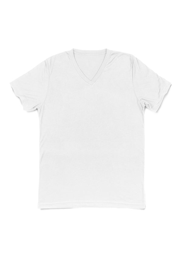 Mens T-Shirts Short Sleeve V-Neck Cloud White Triblend