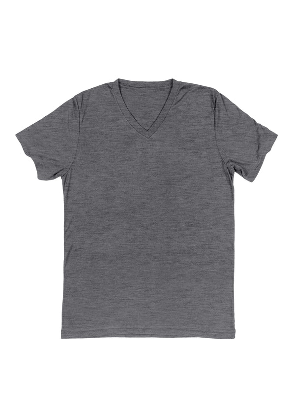 Mens T-Shirts Short Sleeve V-Neck Athletic Gray Heather