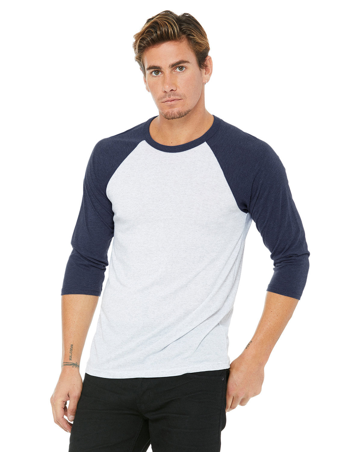 Baseball T-Shirt Men Raglan Sleeves | Blue & White – Perfect TShirt Co