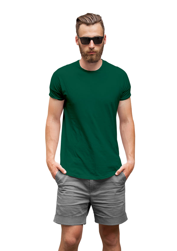 Mens T-Shirt Short Sleeve Crew Neck Evergreen Green