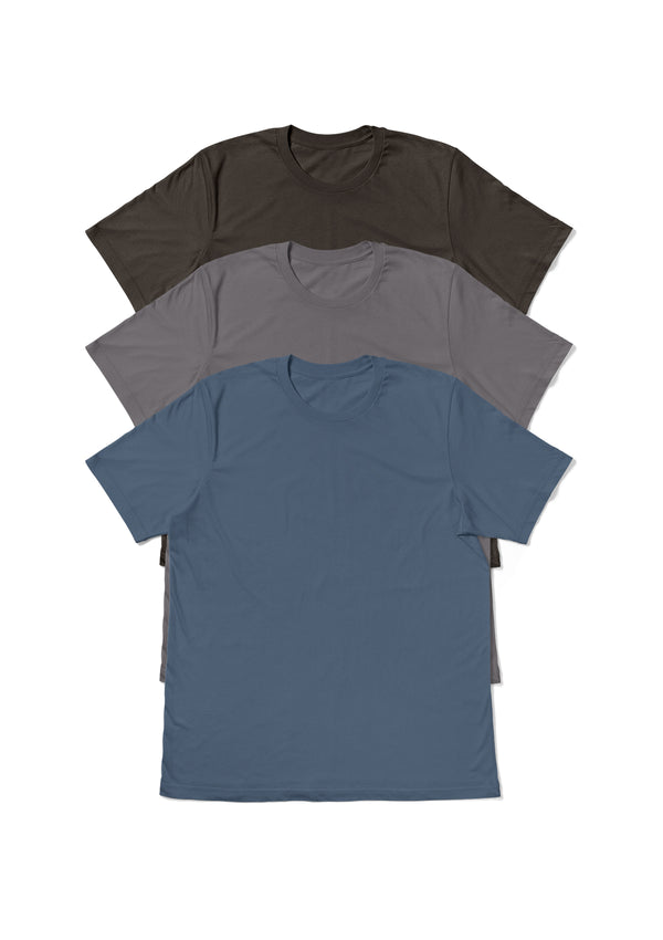 Mens T-Shirt 3pc Bundle - Urban Navigator Grays & Steel Blue | Perfect T-Shirt Co.