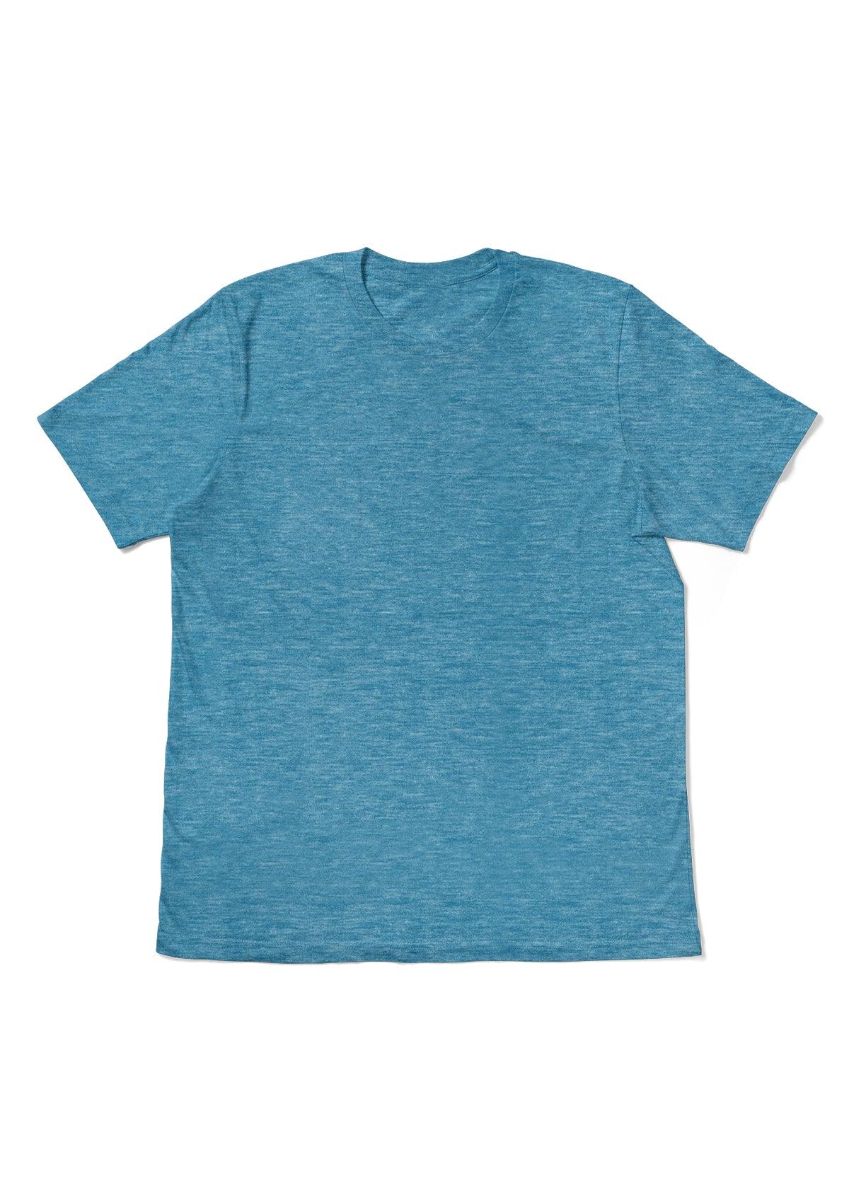Men's Aqua Heather Short Sleeve Crew Neck T-Shirt - Perfect TShirt Co