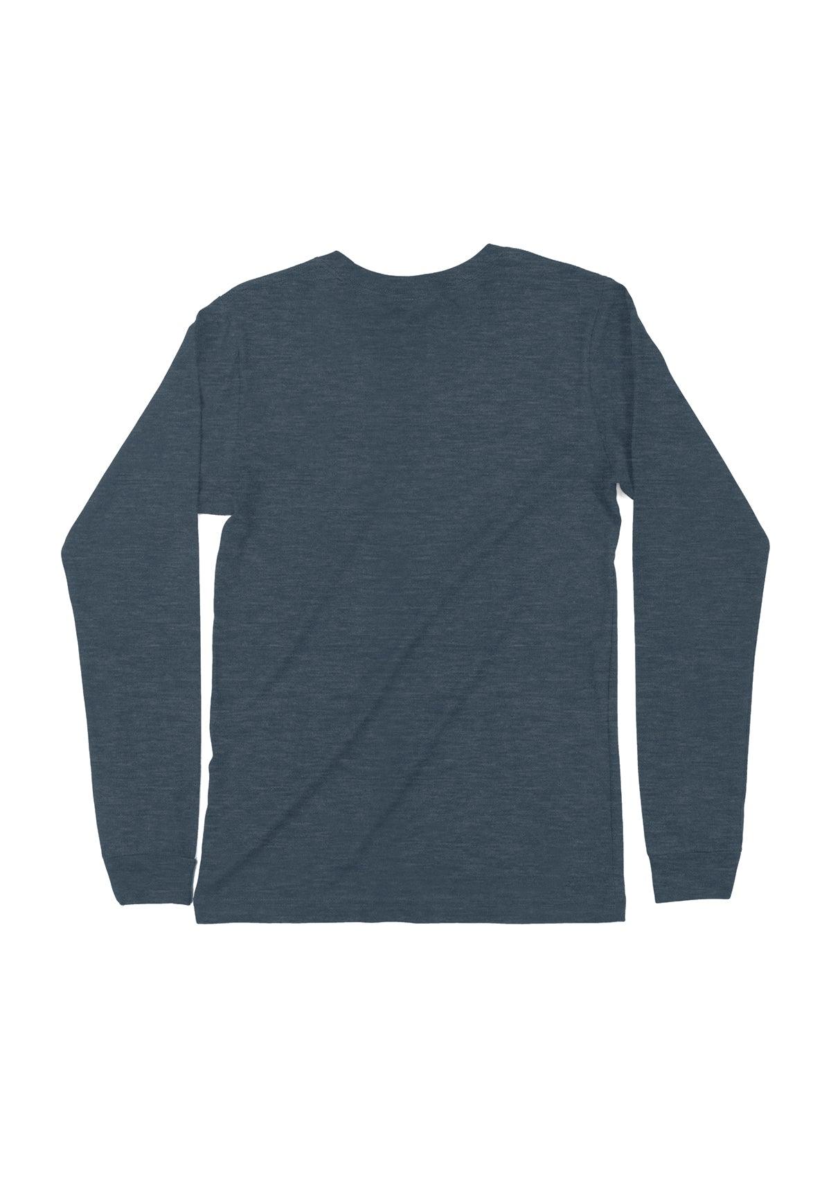 Men's Long Sleeve Crew Neck T-Shirt - Slate Blue - Perfect TShirt Co