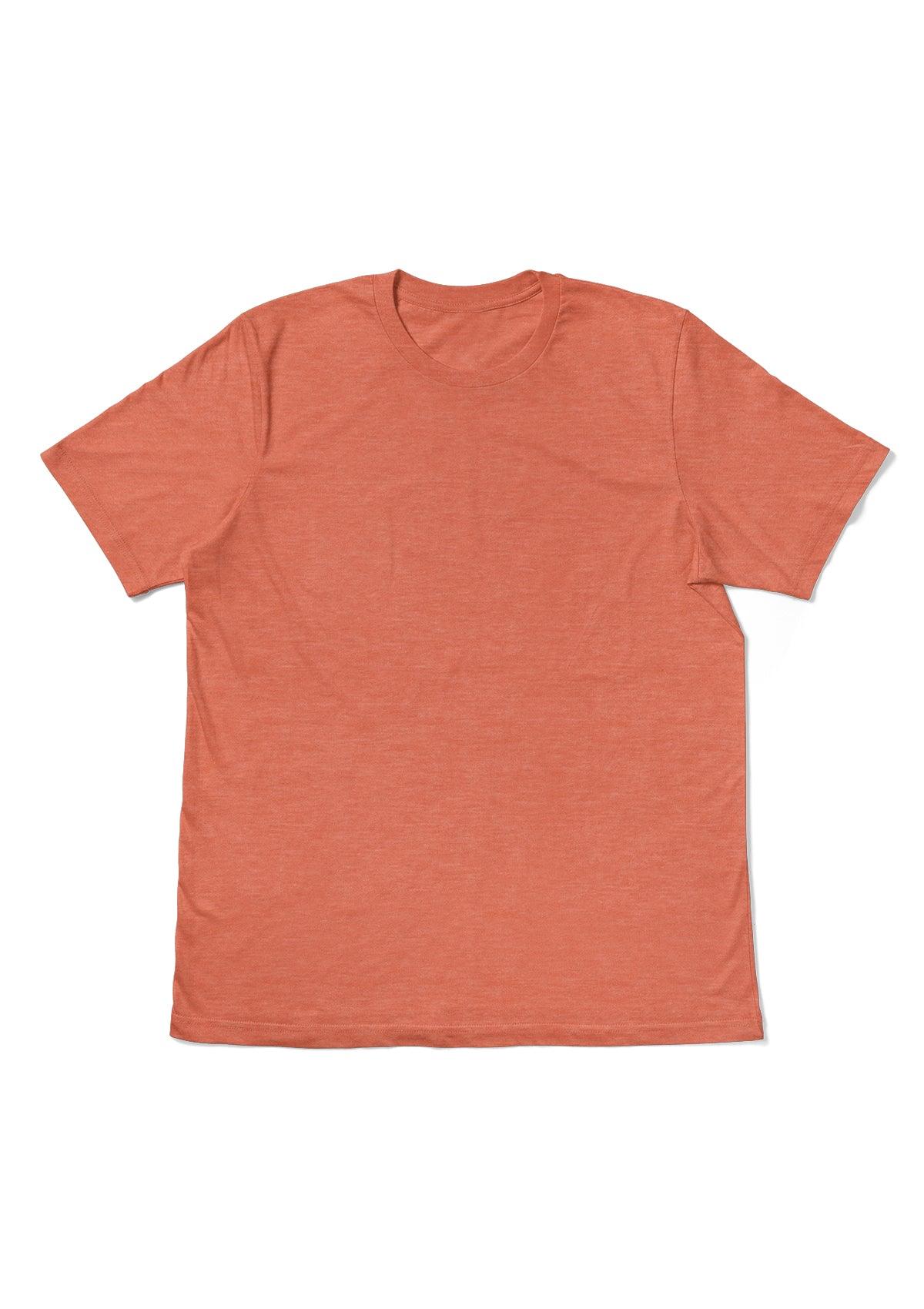Men's Orange Heather Short Sleeve Crew Neck T-Shirt - Perfect TShirt Co
