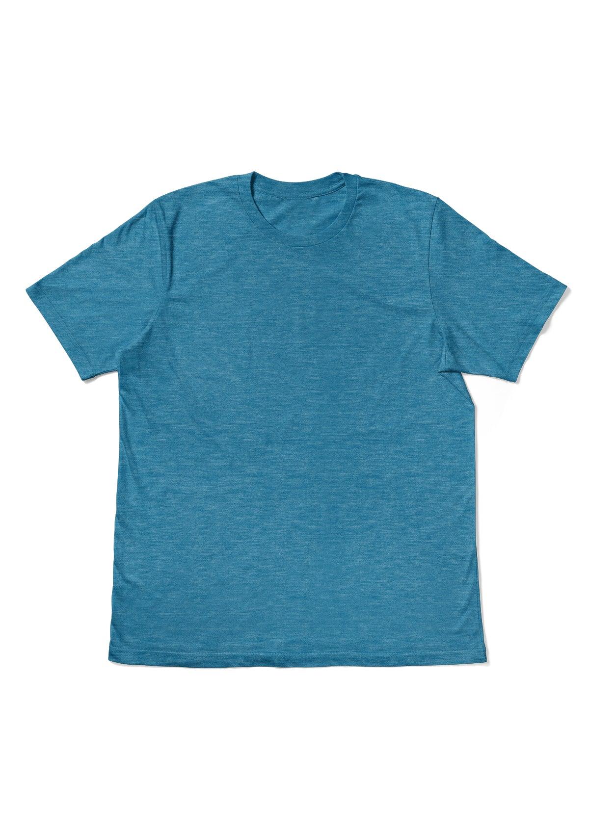 Men's Short Sleeve Crew Neck T-Shirt - Aqua Triblend - Perfect TShirt Co