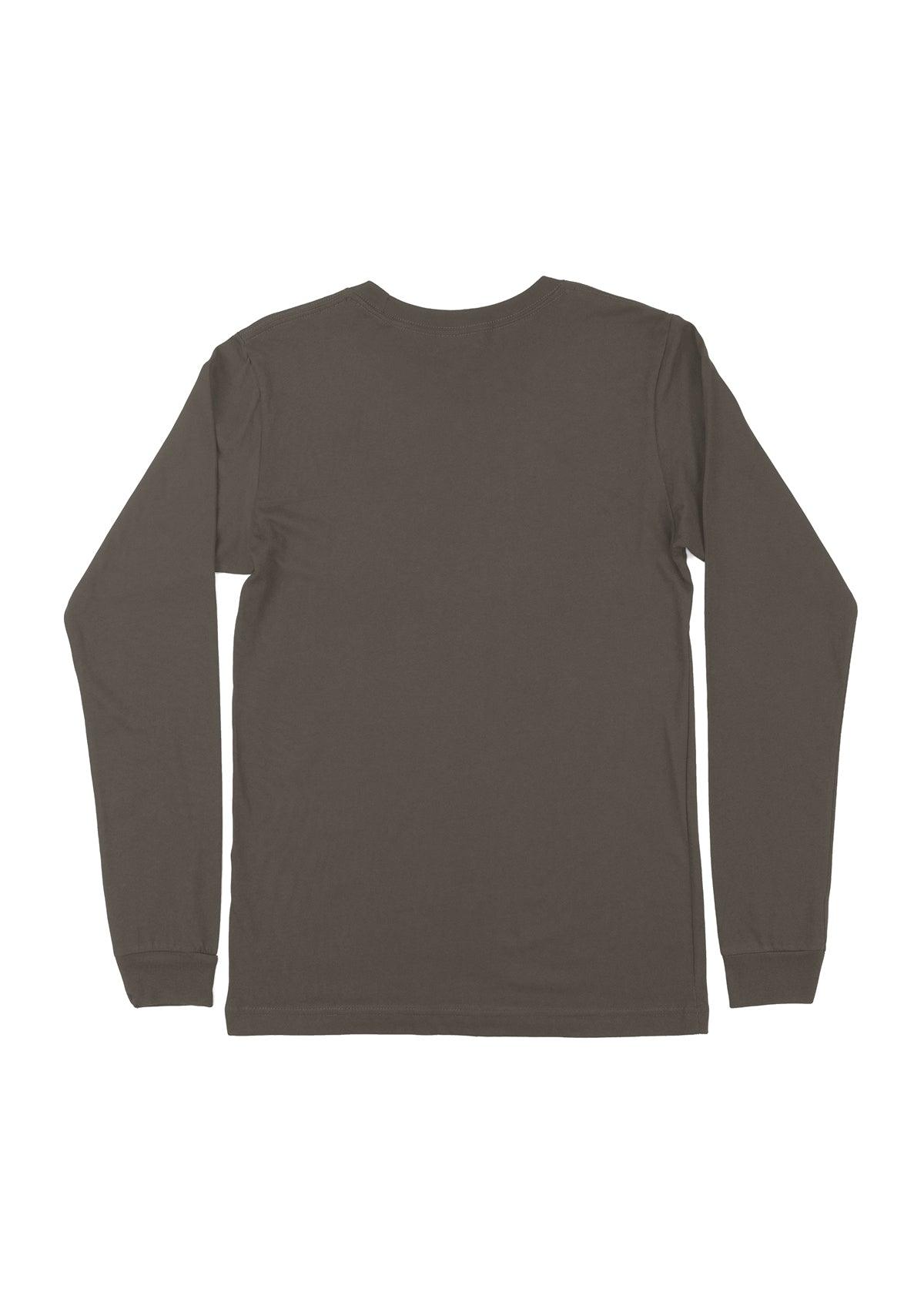 Mens T-Shirt Long Sleeve Crew Neck Asphalt Gray - Perfect TShirt Co