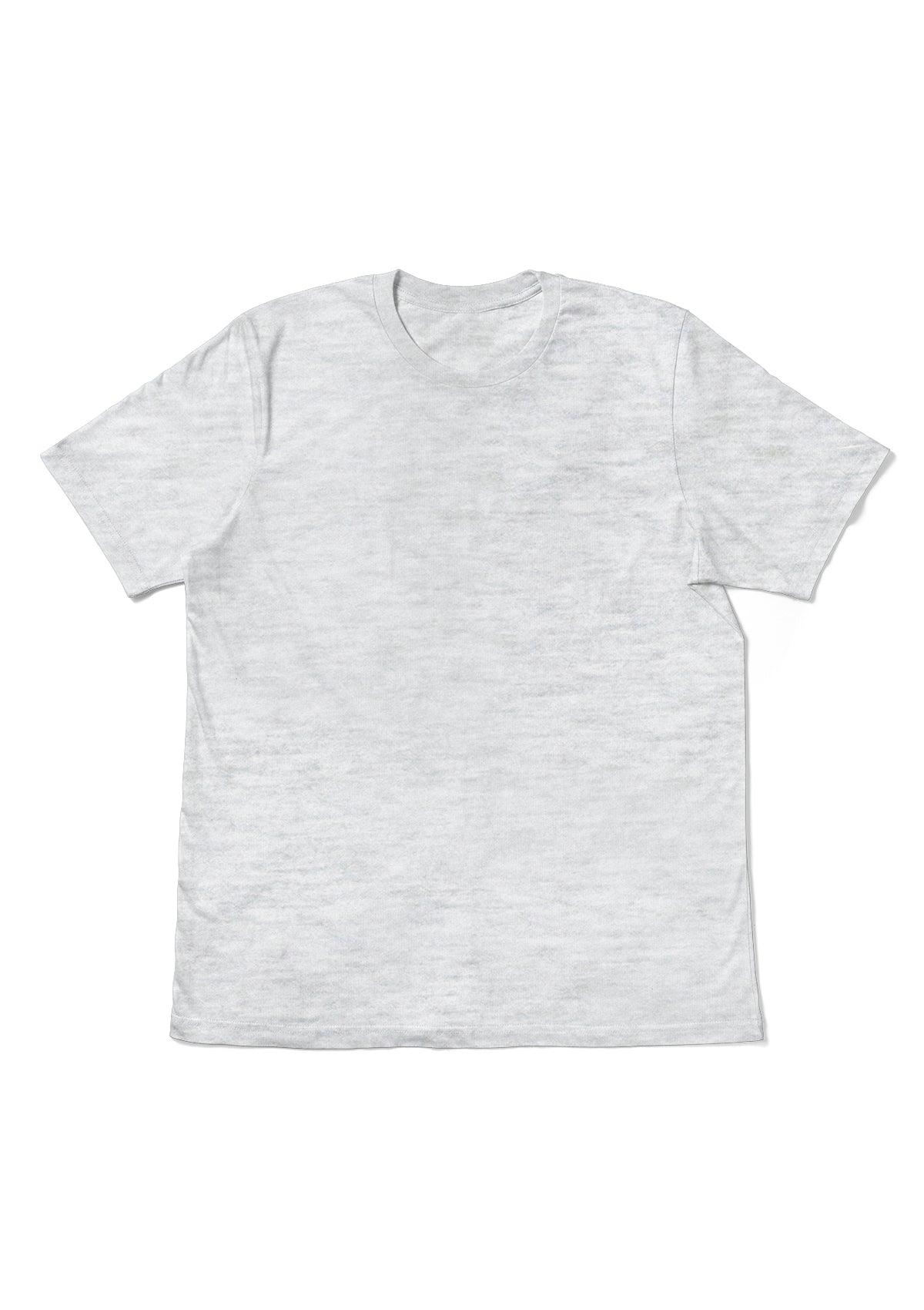 Mens T-Shirts Short Sleeve Crew Neck Ash Gray Heather