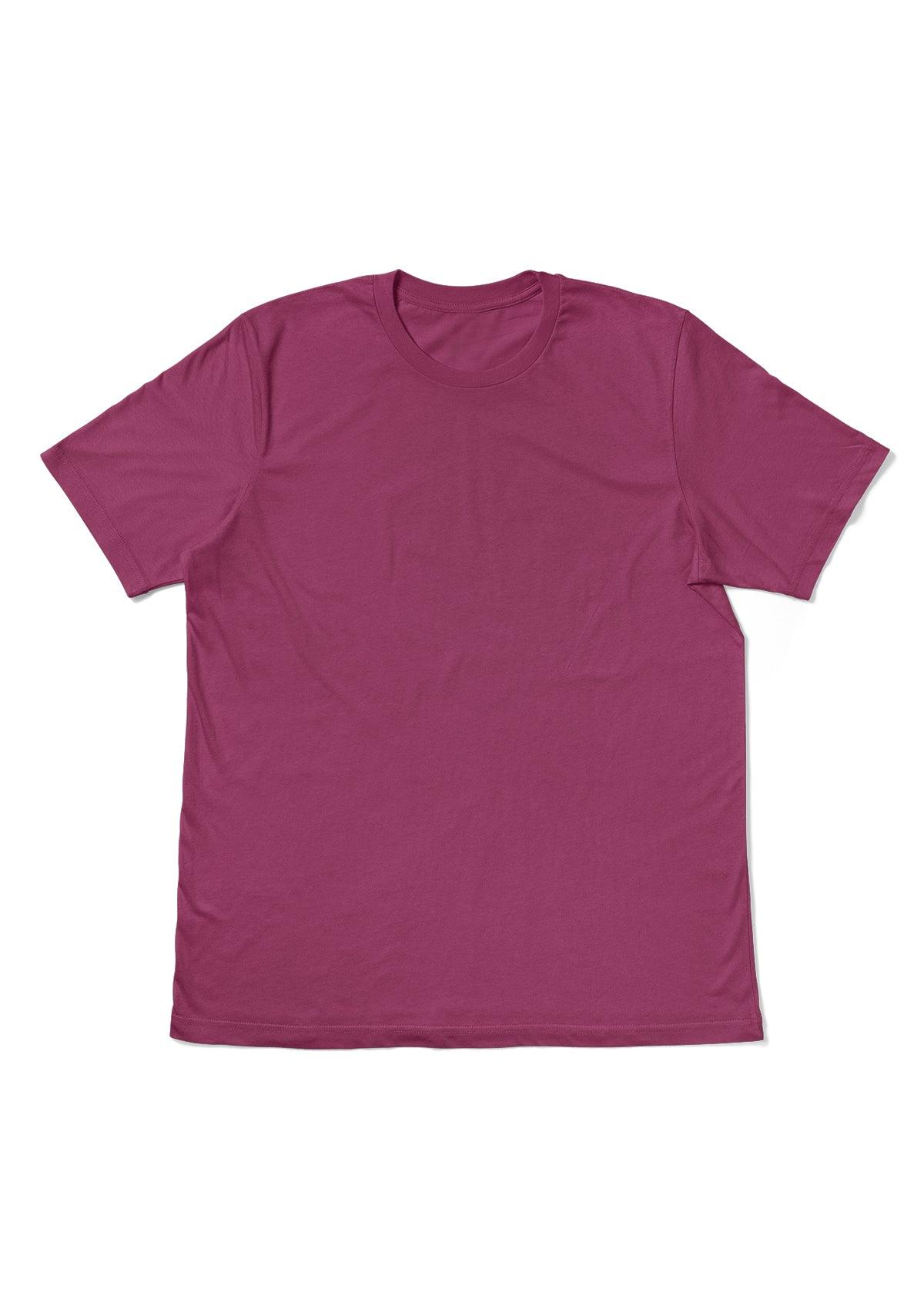 Mens T-Shirt Short Sleeve Crew Neck Berry Red Cotton - Perfect TShirt Co