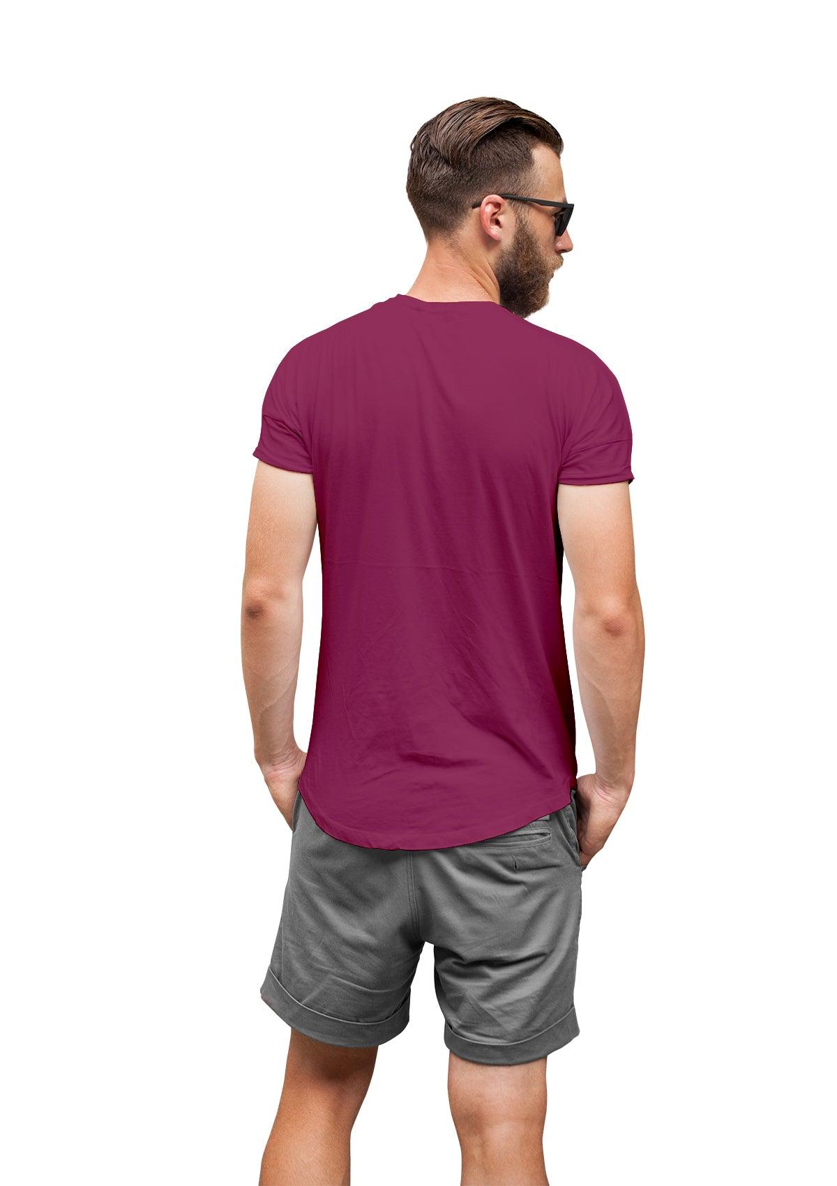 Mens T-Shirt Short Sleeve Crew Neck Berry Red Cotton - Perfect TShirt Co
