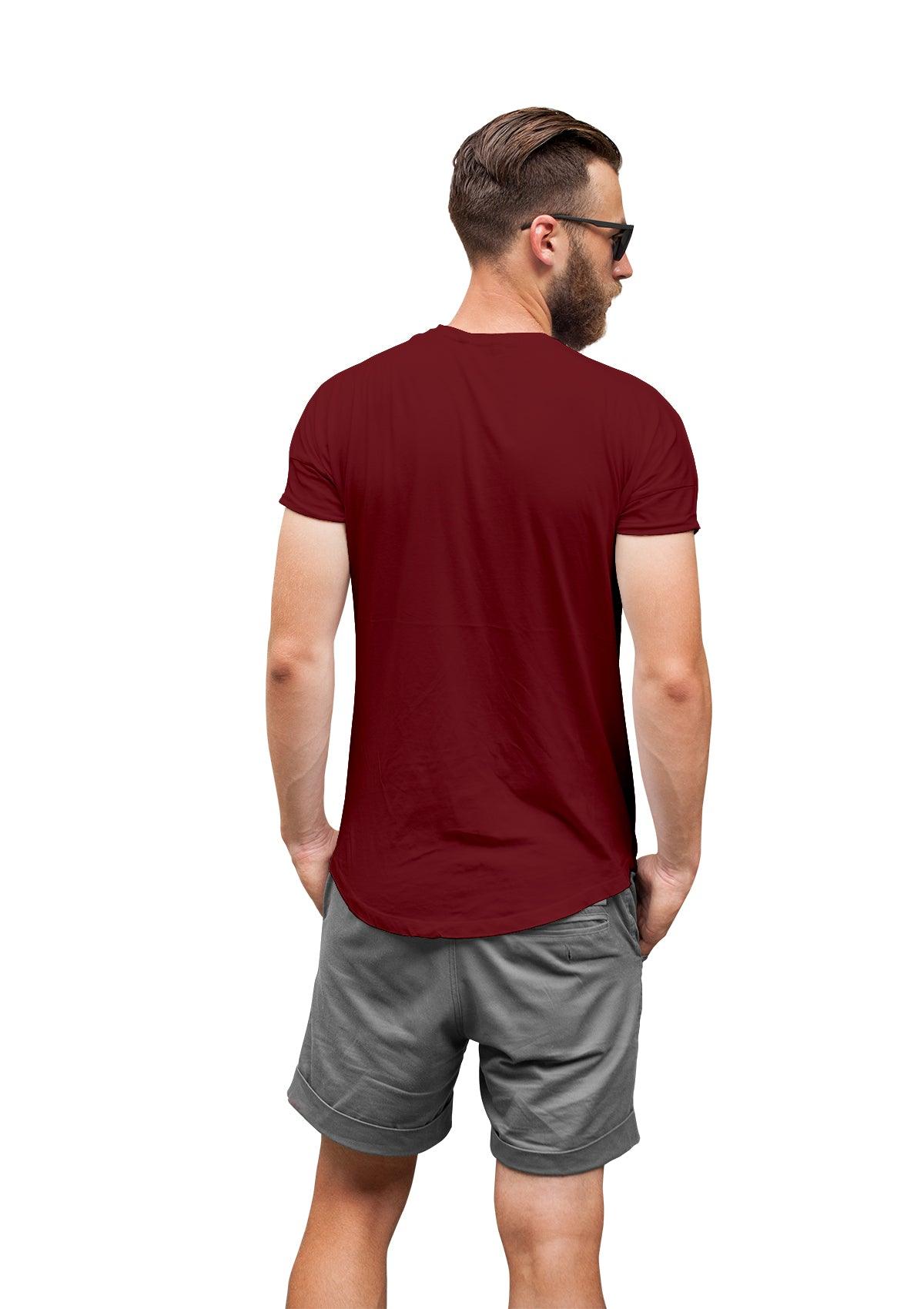Mens T-Shirt Short Sleeve Crew Neck Burgundy Cotton - Perfect TShirt Co
