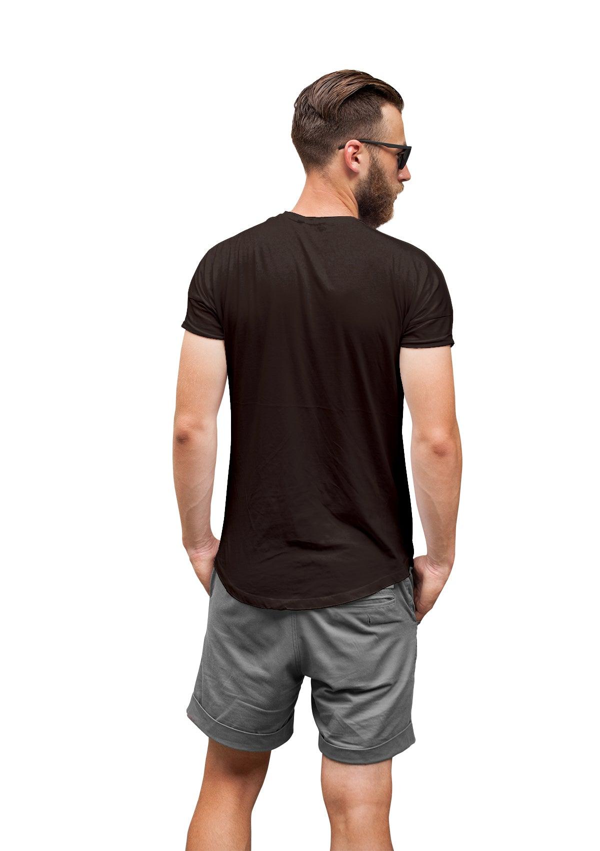 Mens T-Shirt Short Sleeve Crew Neck Brown Cotton - Perfect TShirt Co