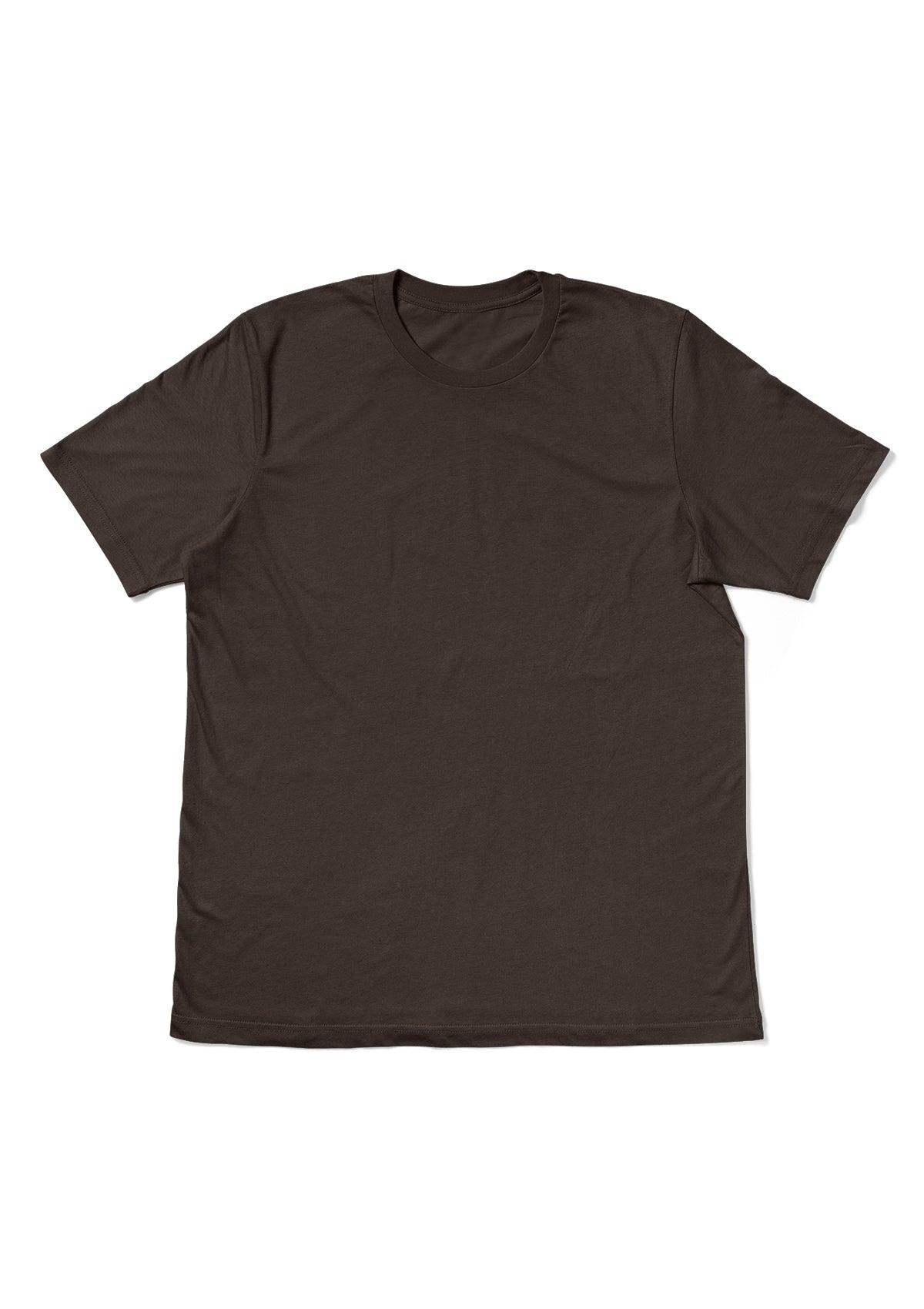 Mens T-Shirt Short Sleeve Crew Neck Brown Cotton - Perfect TShirt Co