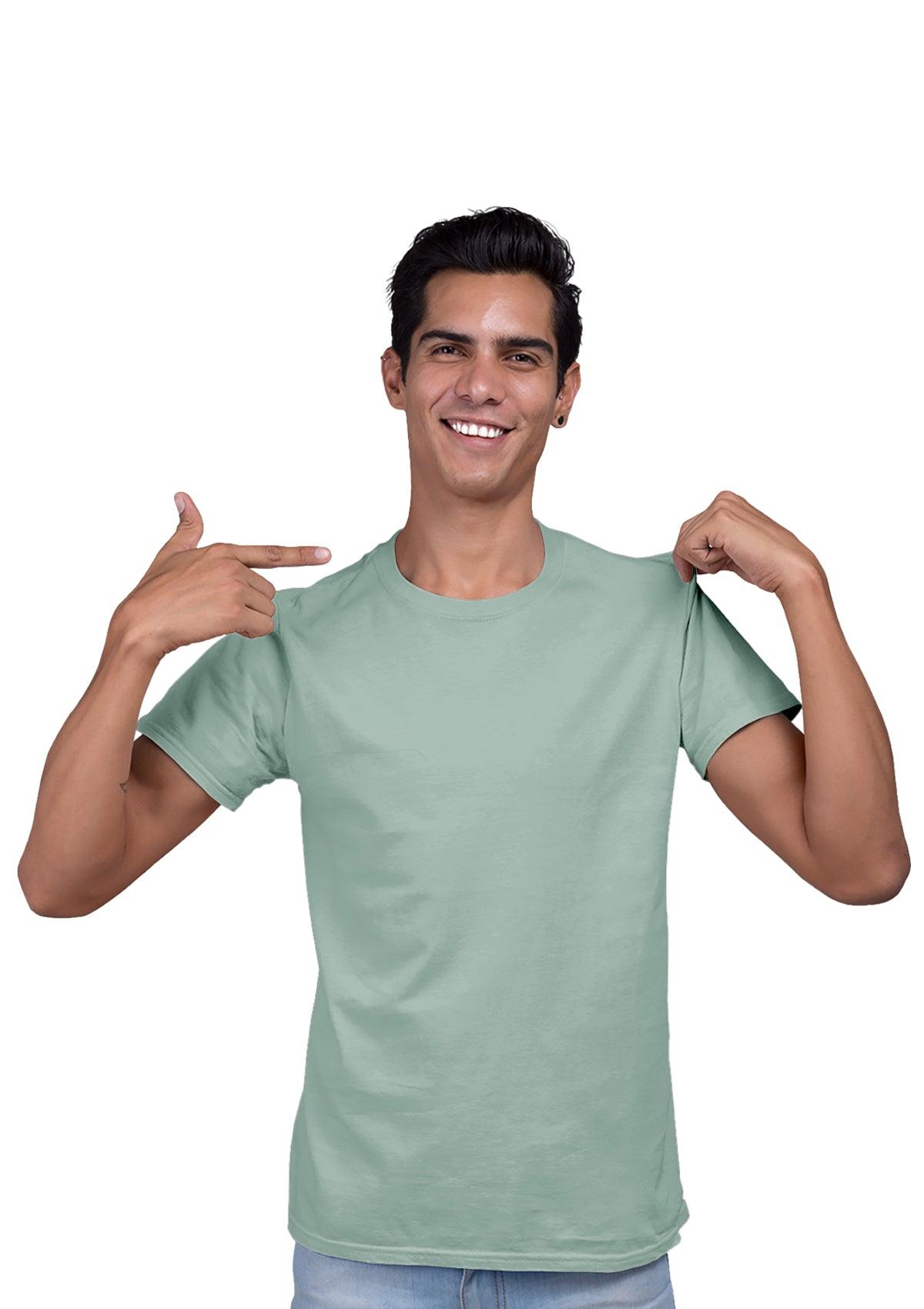 Mens T-Shirt Short Sleeve Crew Neck Dusty Blue Cotton - Perfect TShirt Co