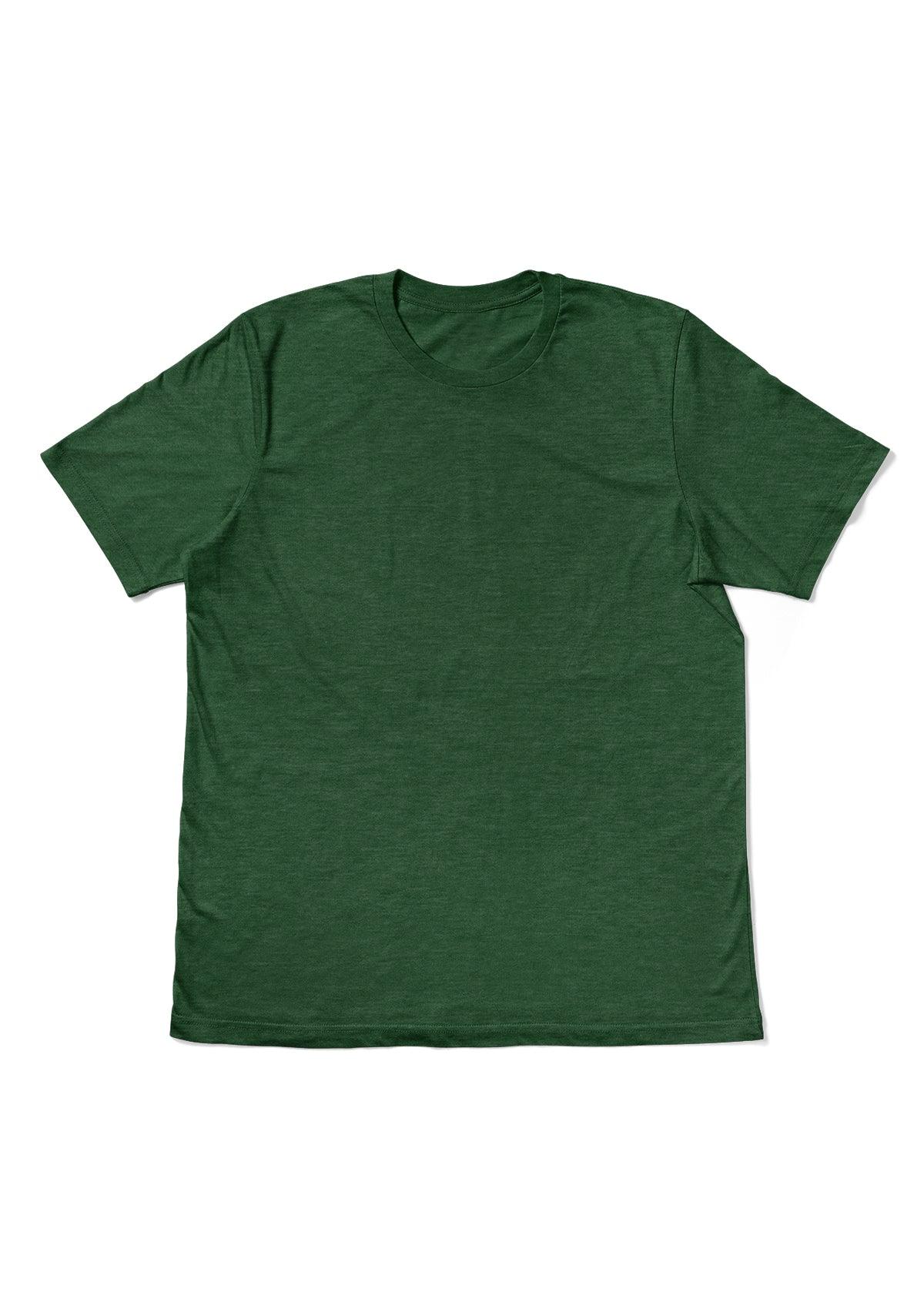 Mens T-Shirt Short Sleeve Crew Neck Grass Green Triblend - Perfect TShirt Co