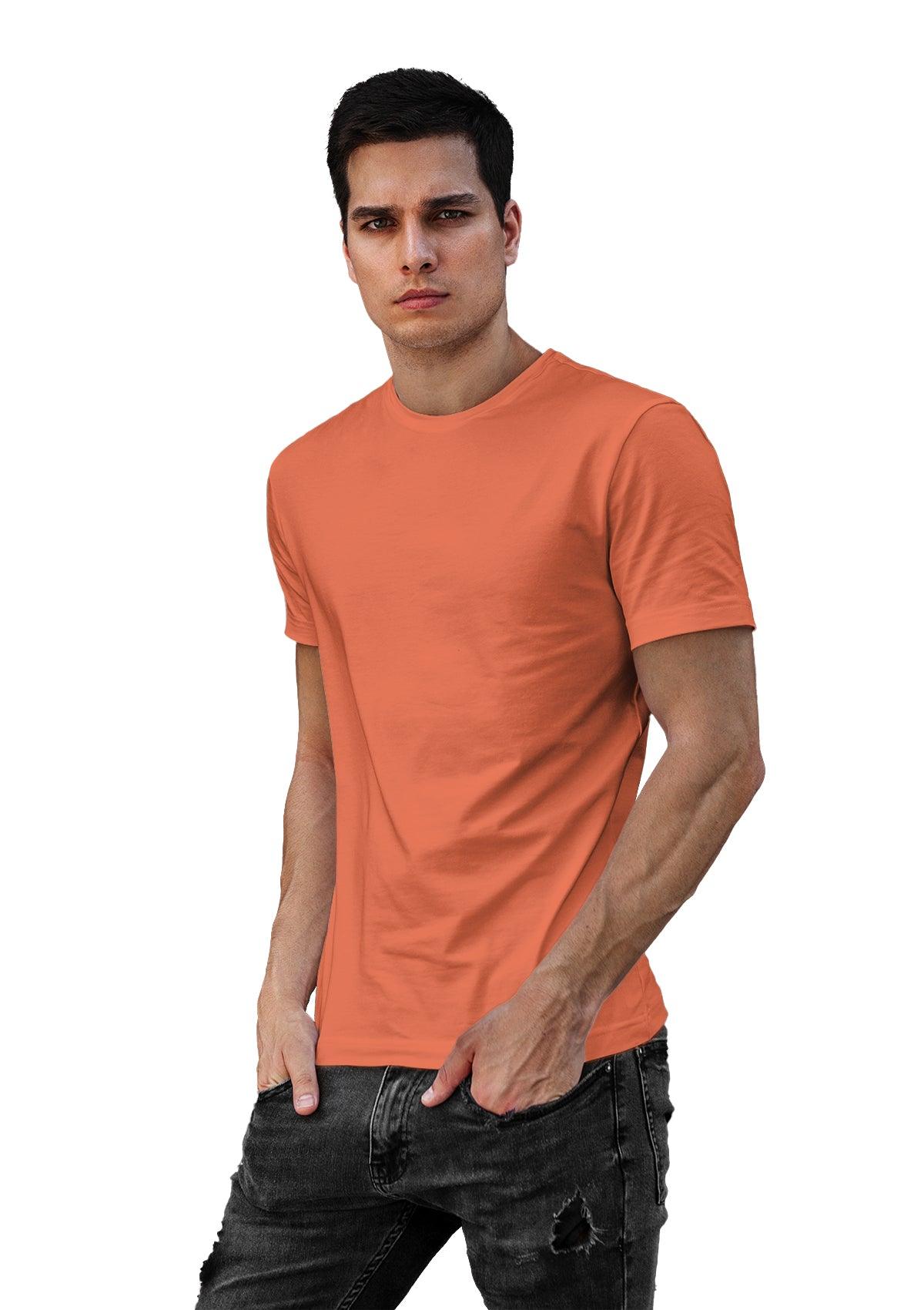 Mens T-Shirt Short Sleeve Crew Neck Mecca Orange Cotton - Perfect TShirt Co