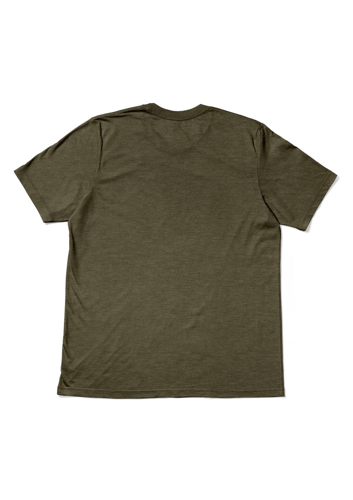 Mens T-Shirt Short Sleeve Crew Neck Olive Green Triblend - Perfect TShirt Co