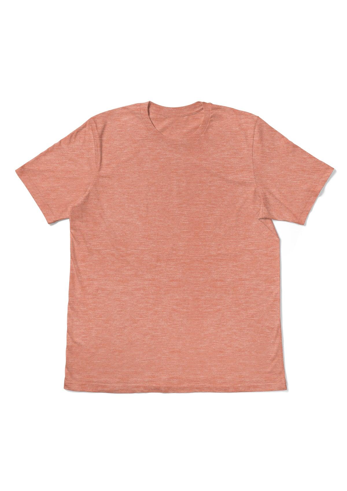 Mens T-Shirt Short Sleeve Crew Neck Orange Triblend - Perfect TShirt Co