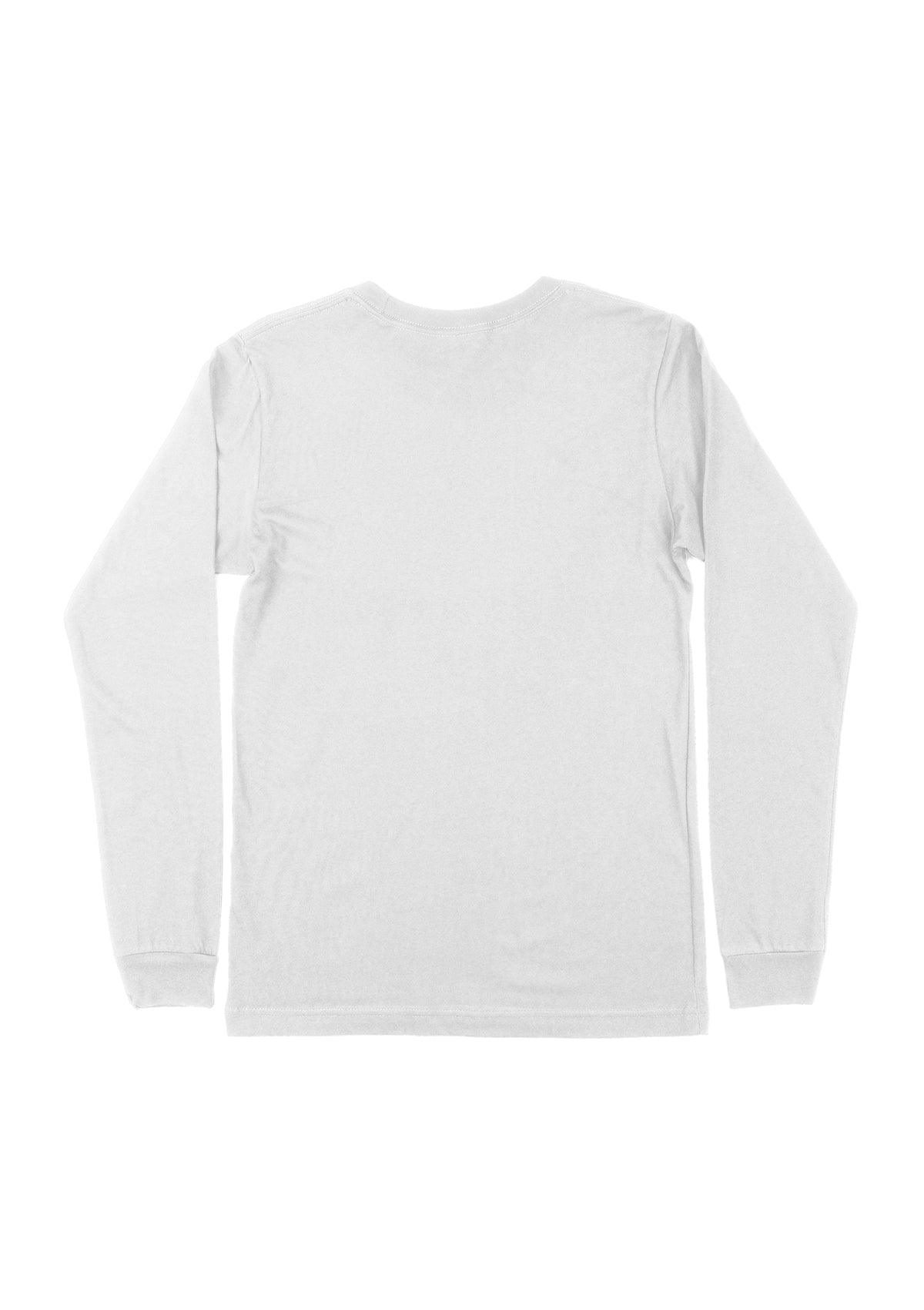 Mens T-Shirts Long Sleeve Crew Neck White - Perfect TShirt Co