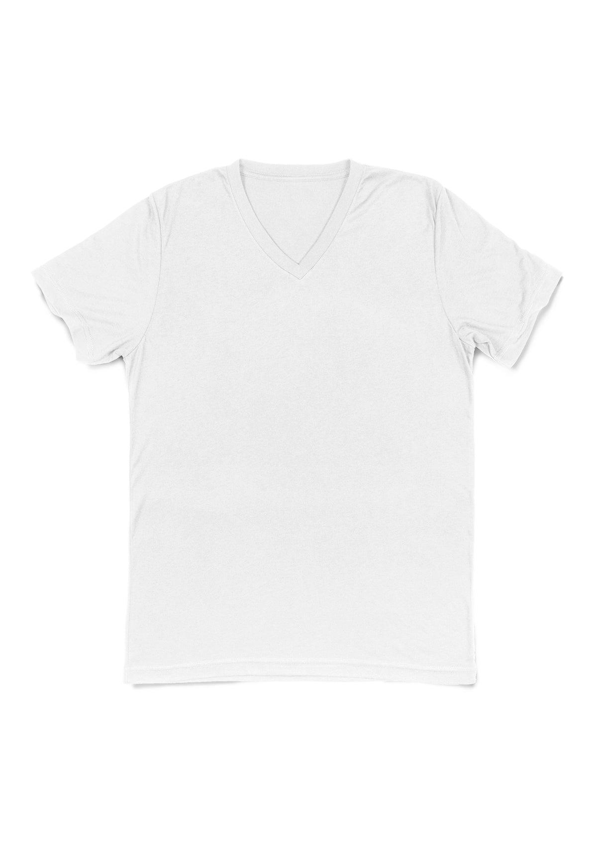 Mens T-Shirts Short Sleeve V-Neck Cloud White Triblend - Perfect TShirt Co