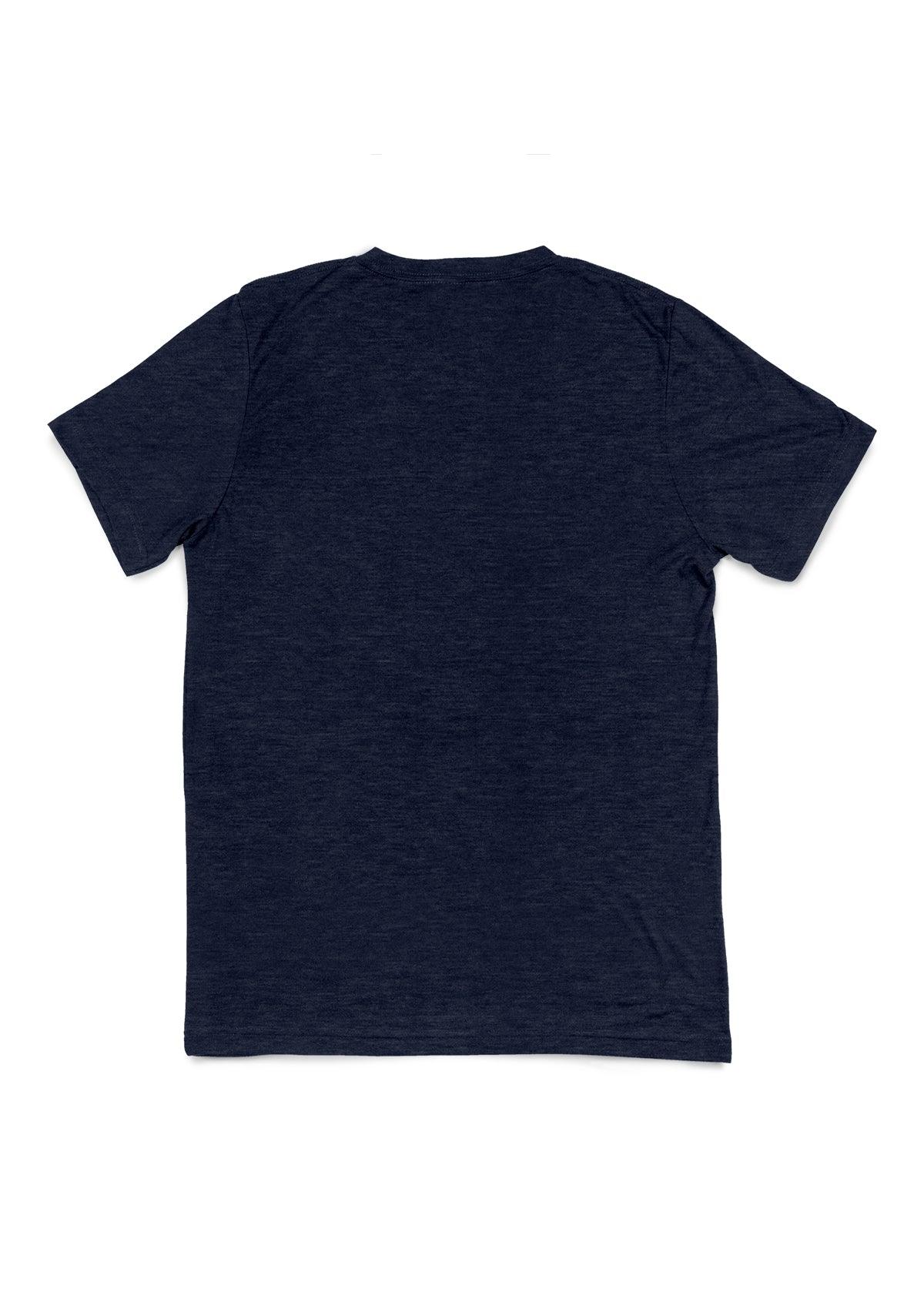 Mens T-Shirts Short Sleeve V-Neck Navy Blue Triblend - Perfect TShirt Co