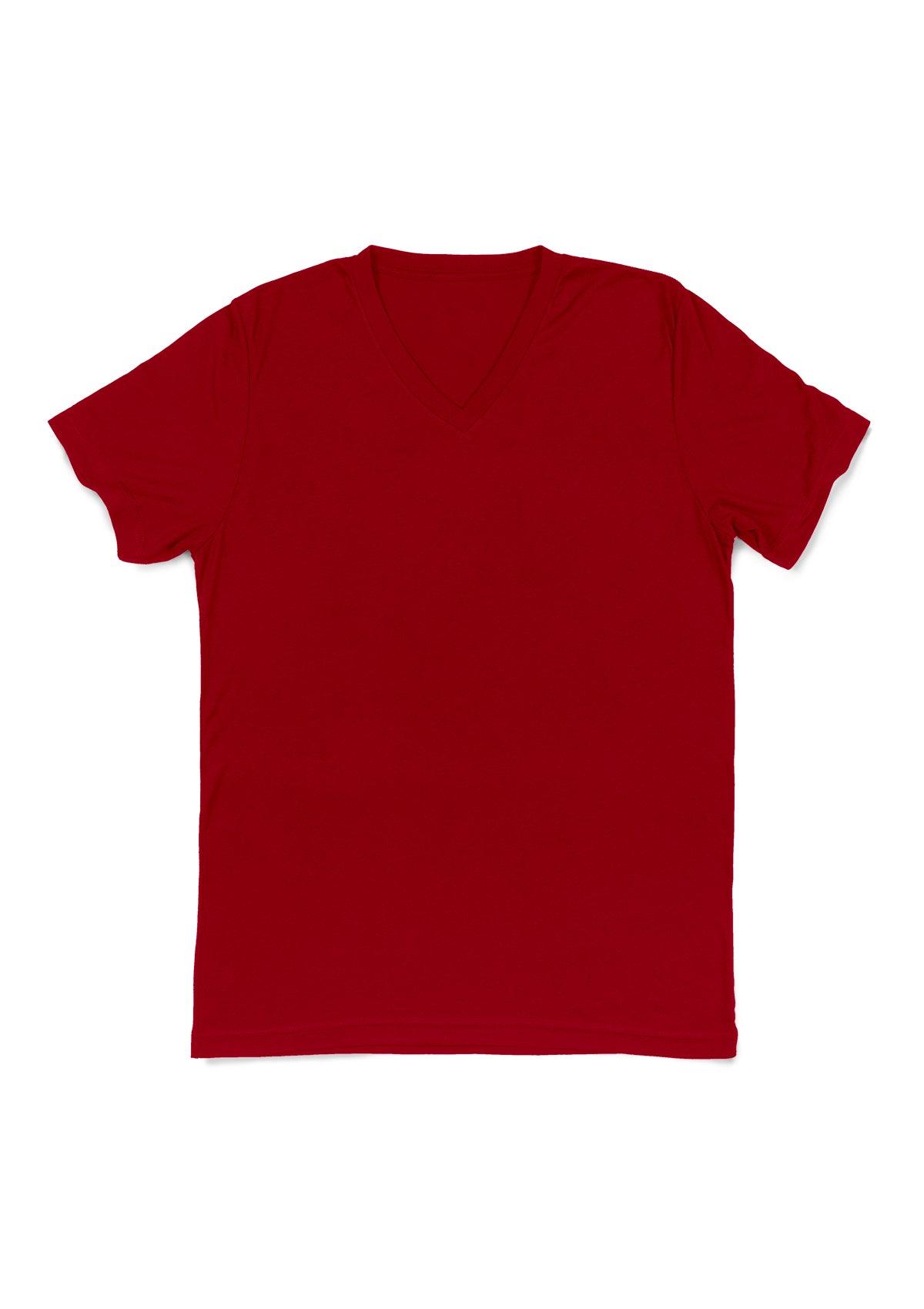 Mens T-Shirts Short Sleeve V-Neck - Real Red - Perfect TShirt Co