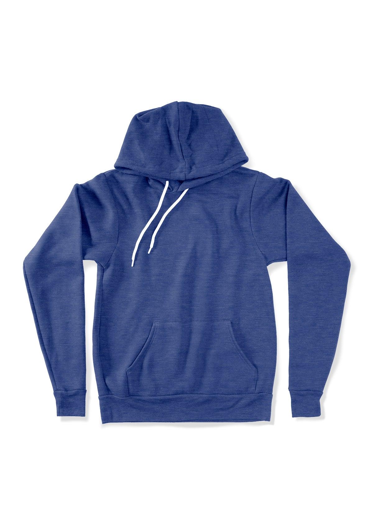Pullover Kangaroo Fleece Hoodie Blue Heather - Perfect TShirt Co