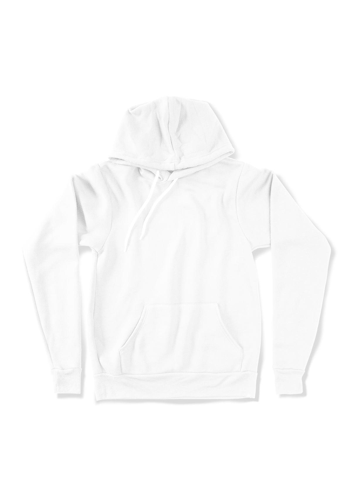 Pullover Kangaroo Fleece White Hoodie - Perfect TShirt Co