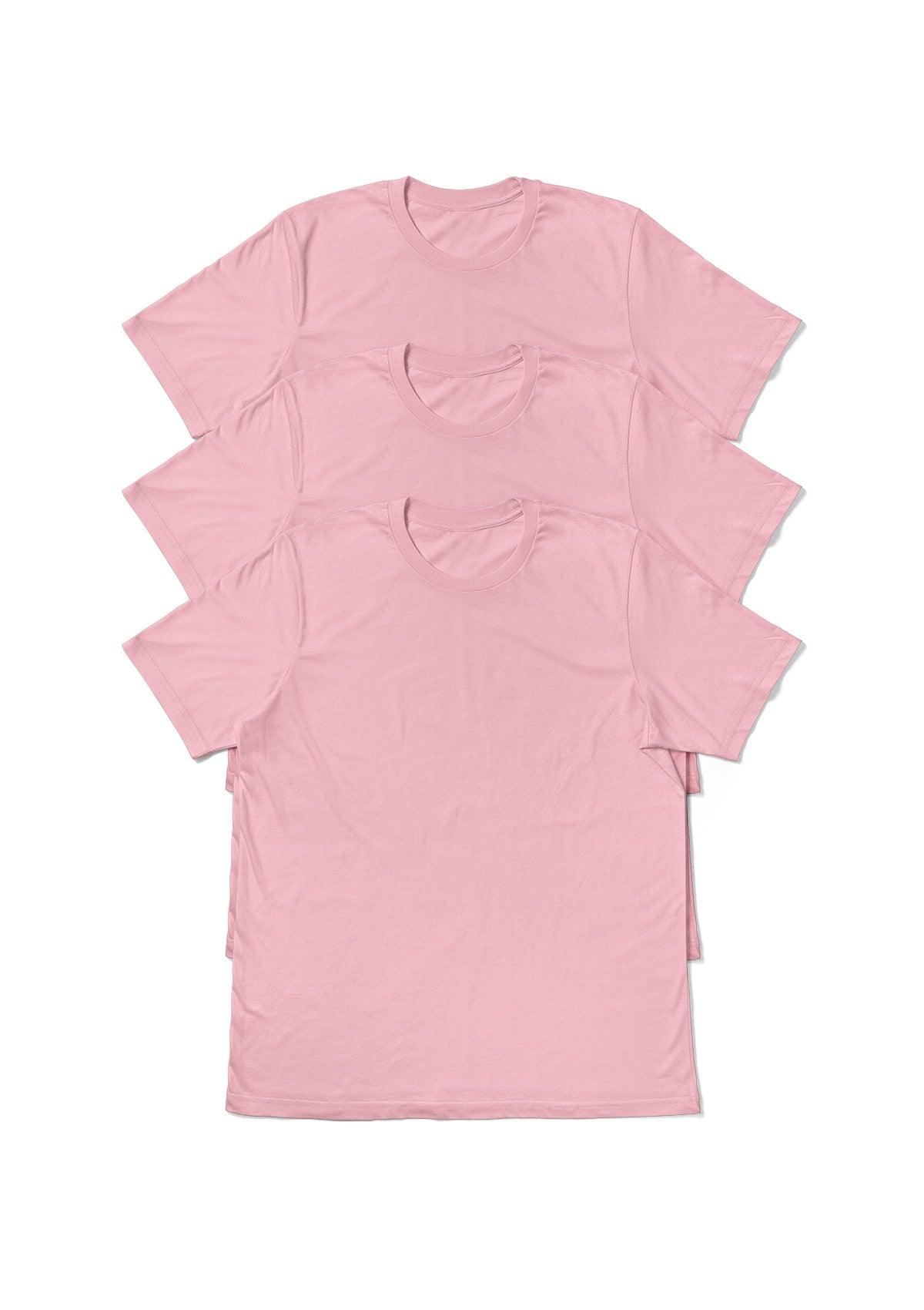 Women's Pink T-Shirt Bundle - 3 Pack Airlume Cotton - Perfect TShirt Co
