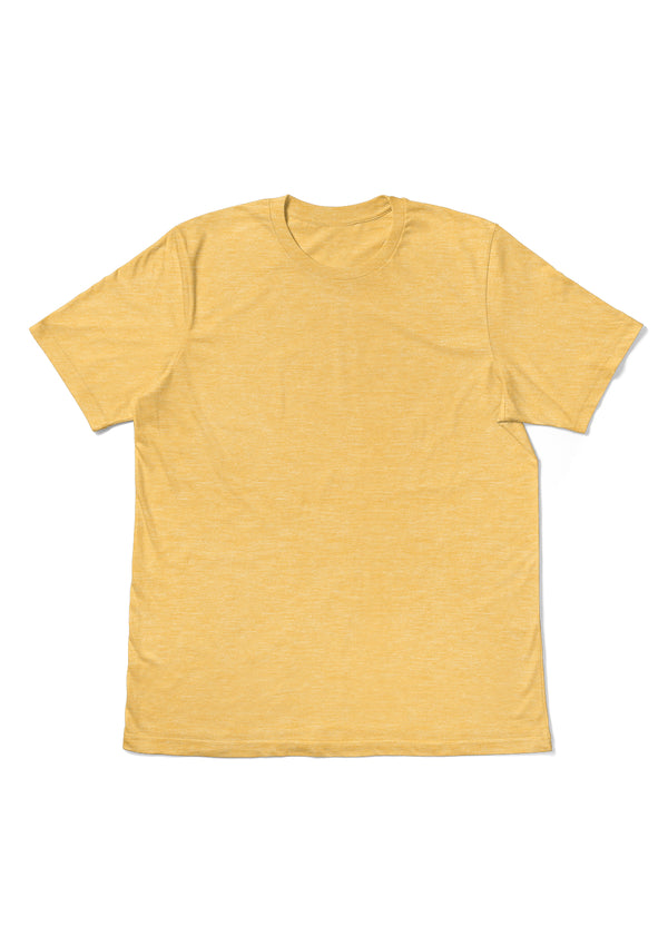 Flat Front Yellow Men's Triblend T-Shirt form the Perfect TShirt Co.