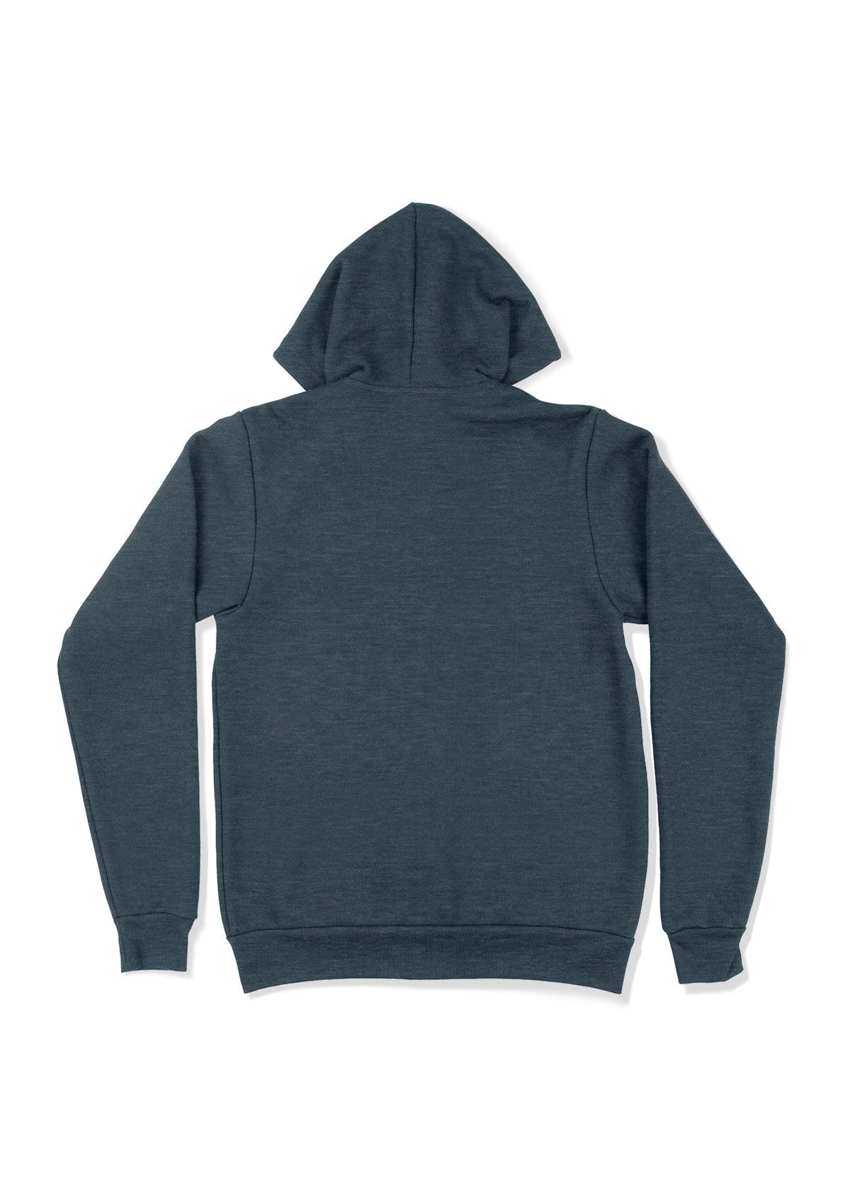 Zip Kangaroo Fleece Hoodie - Deep Teal Green Heather - Perfect TShirt Co